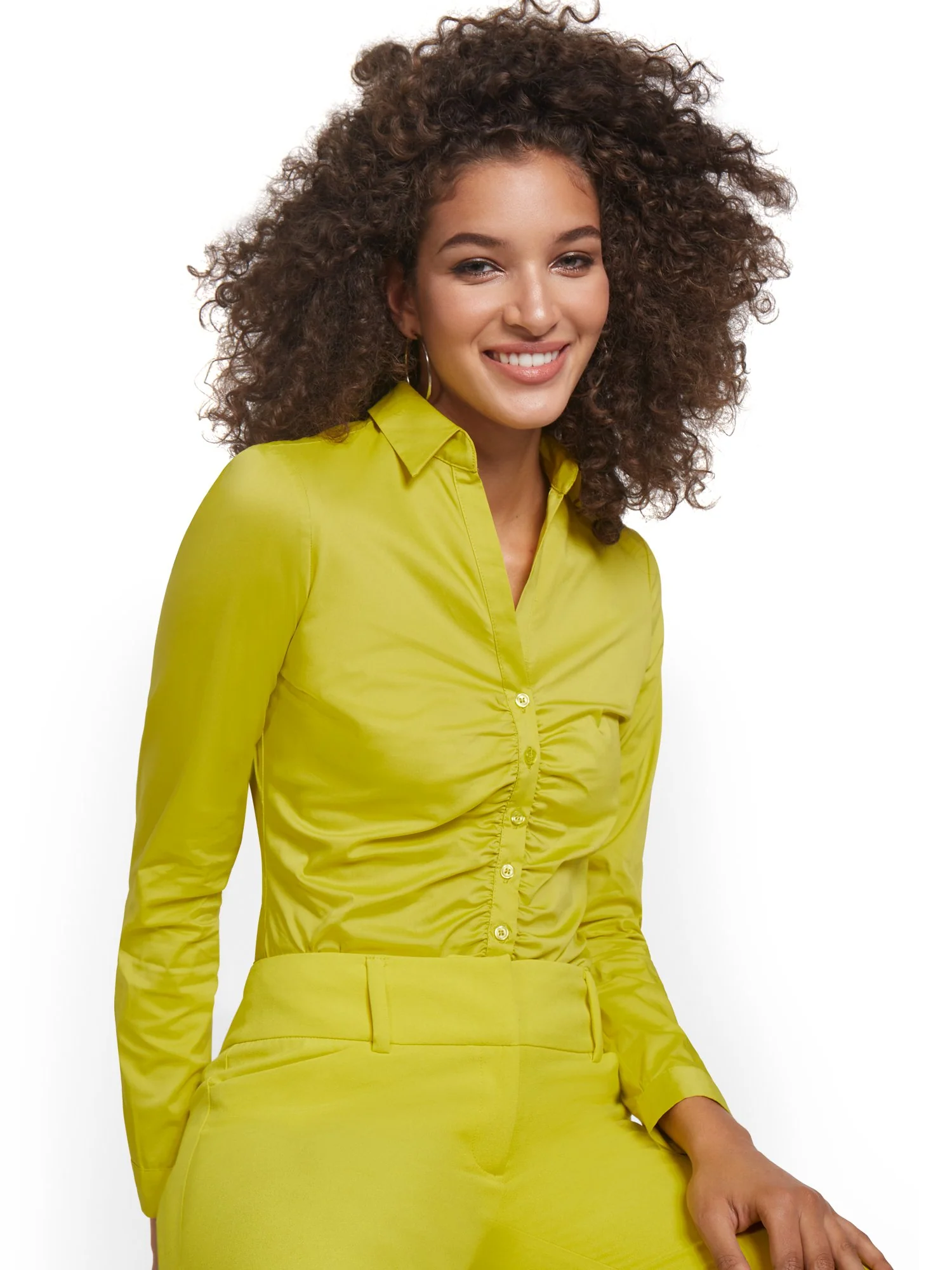 Tall Ruched Madison Stretch Shirt - 7th Avenue - Image 14