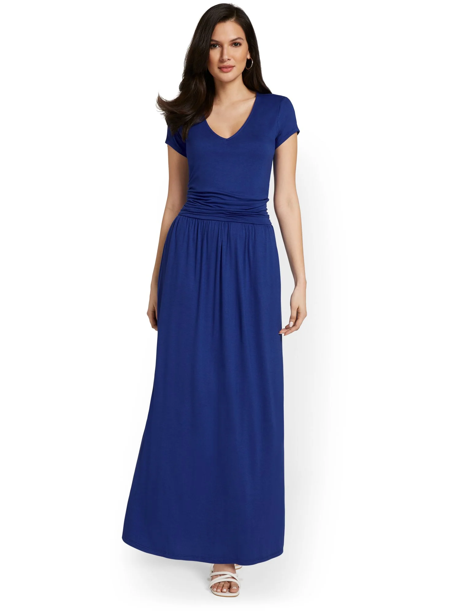 Tall Ruched V-Neck Maxi Dress - Image 13
