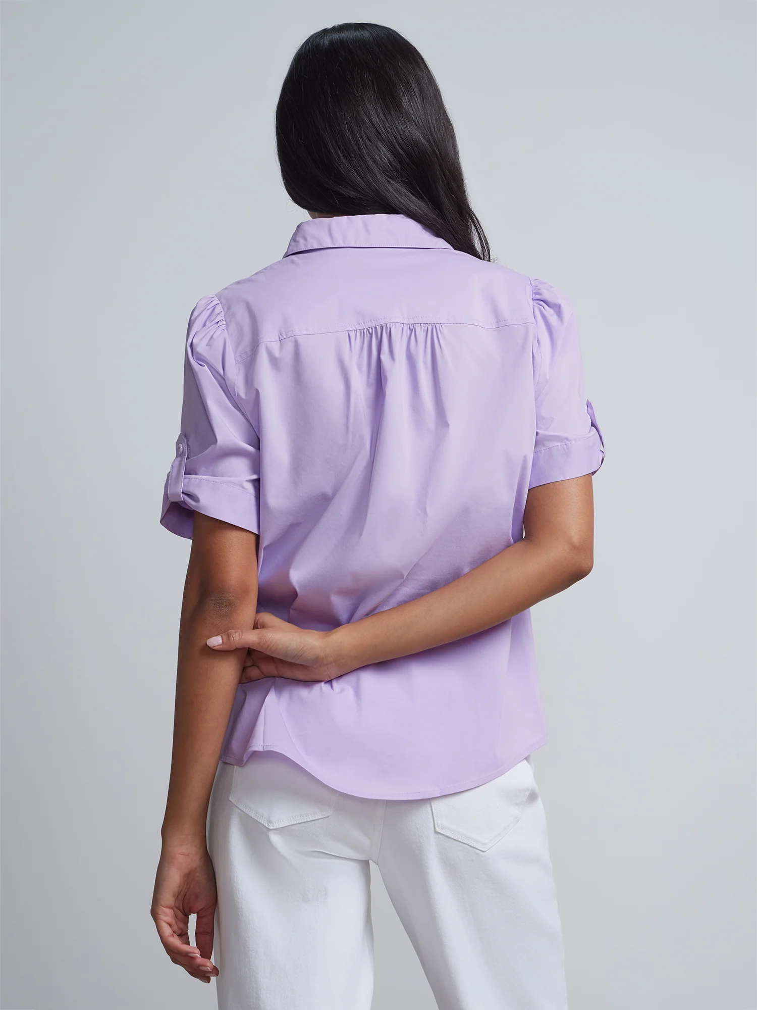 Tall Short-Sleeve Button-Front Secret Snap - NY&C Madison Shirt® - Image 20