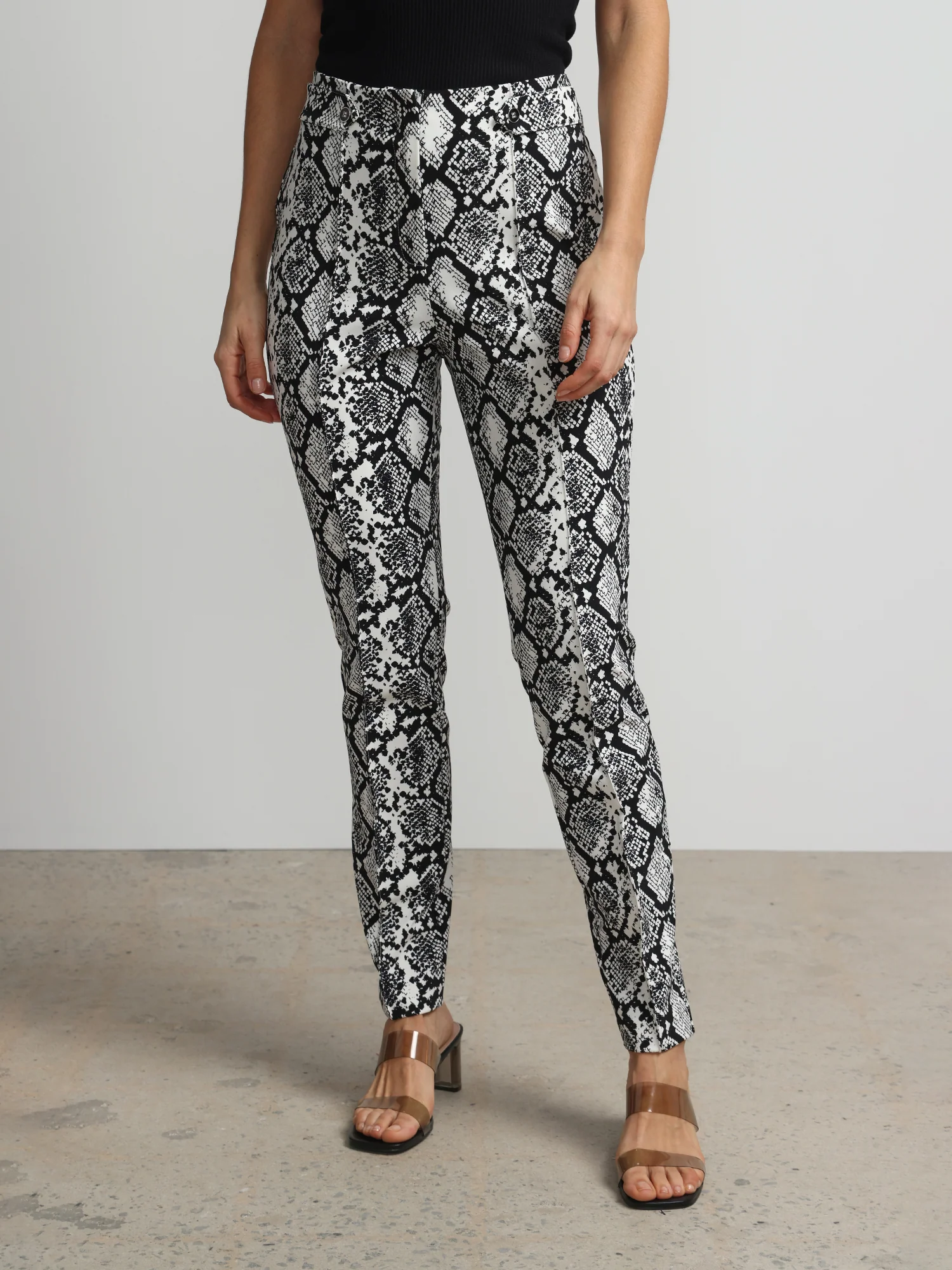Tall Snake Print High Rise Slim Leg Ankle Pant - Fit To Flatter
