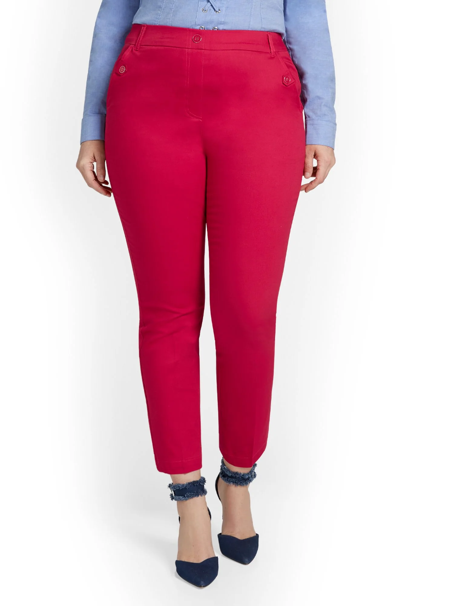 Tall Straight-Leg Button-Waist Ankle Pant - NY&Chic Collection - Image 20