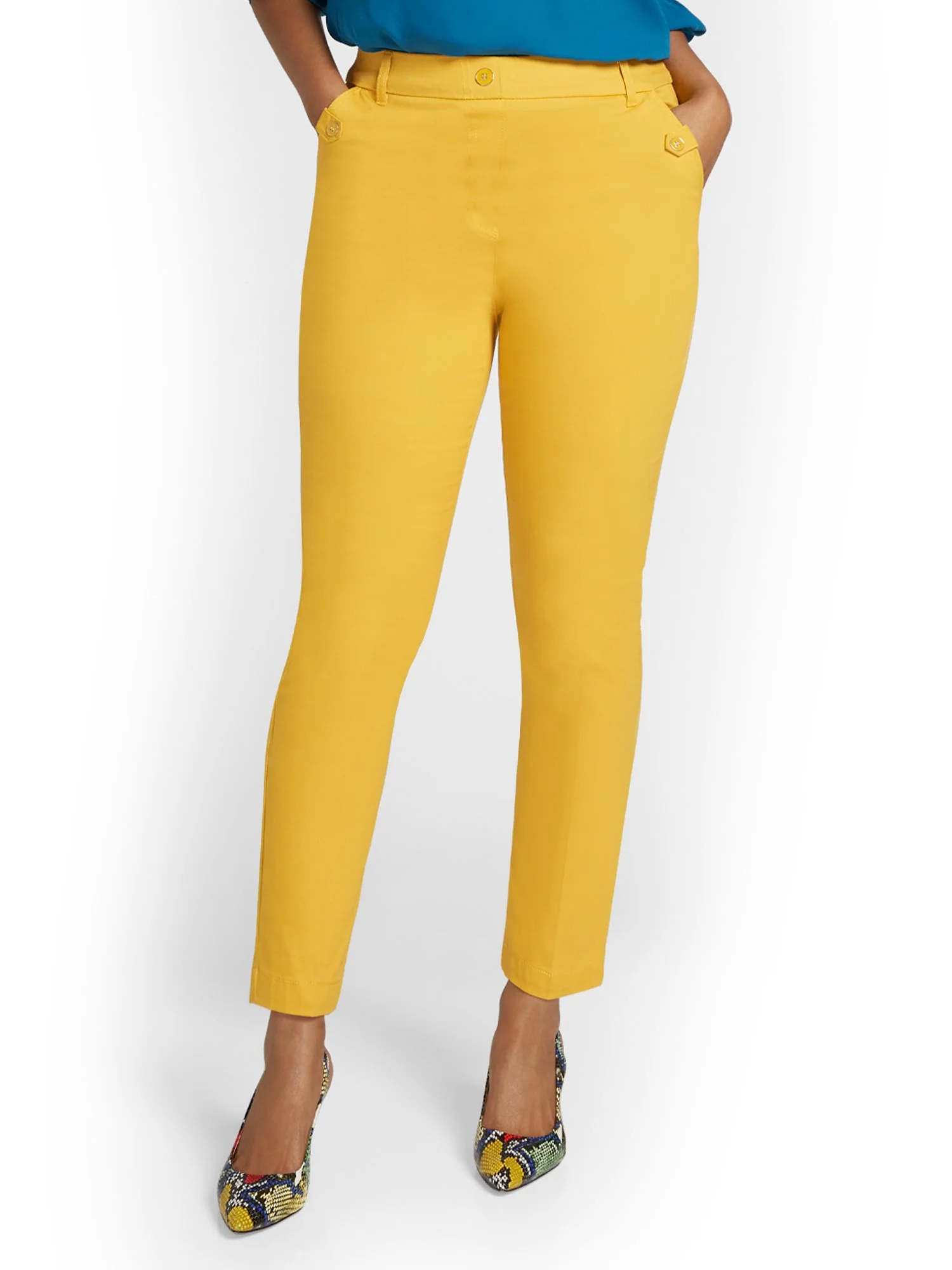 Tall Straight-Leg Button-Waist Ankle Pant - NY&Chic Collection - Image 9
