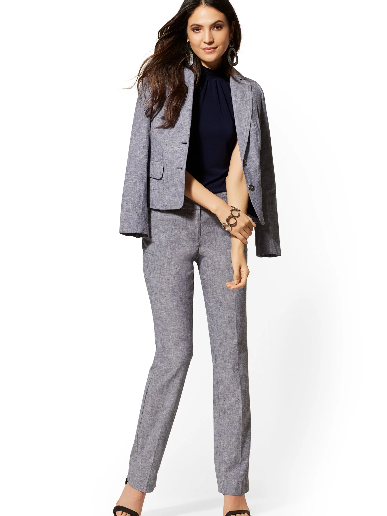 Tall Straight Leg Pant - Signature Fit - City Stretch Linen Flex - 7th Avenue - Image 2