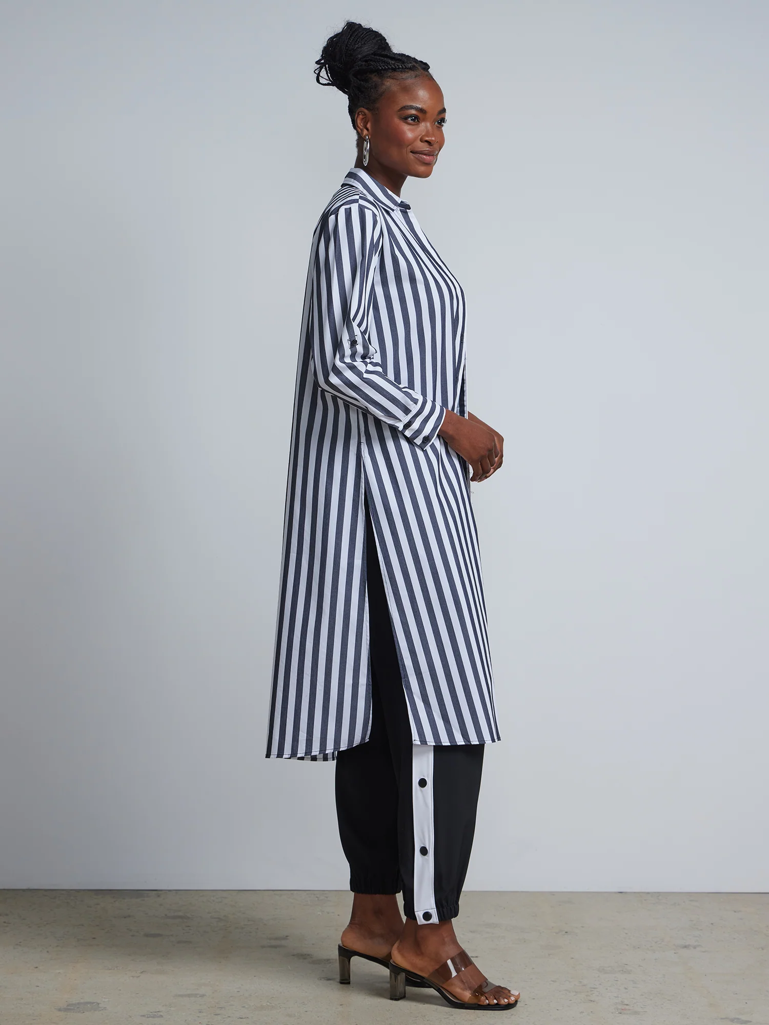 Tall Striped Maxi Button-Front - NY&C Madison Shirt® - Image 2