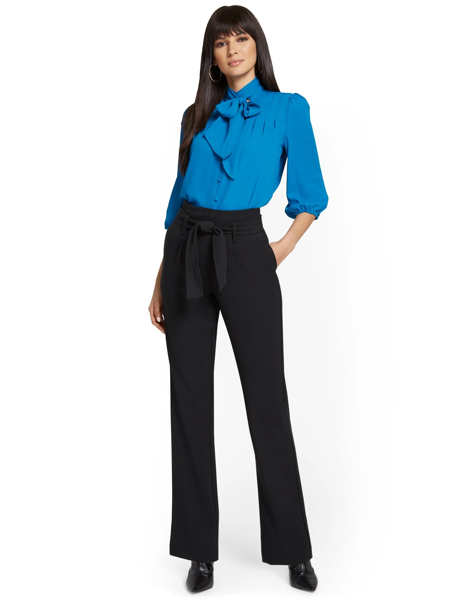 Tall Tie-Waist Straight-Leg Pant - Premium Stretch - Image 4