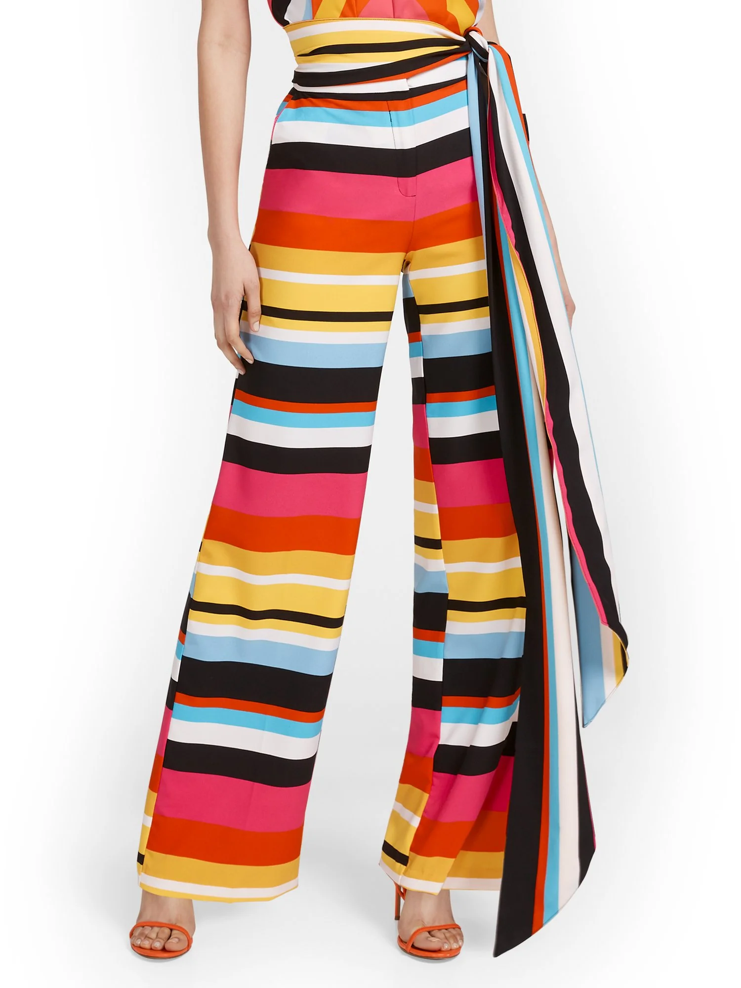 Tall Tie-Waist Stripe Palazzo Pant - Image 2