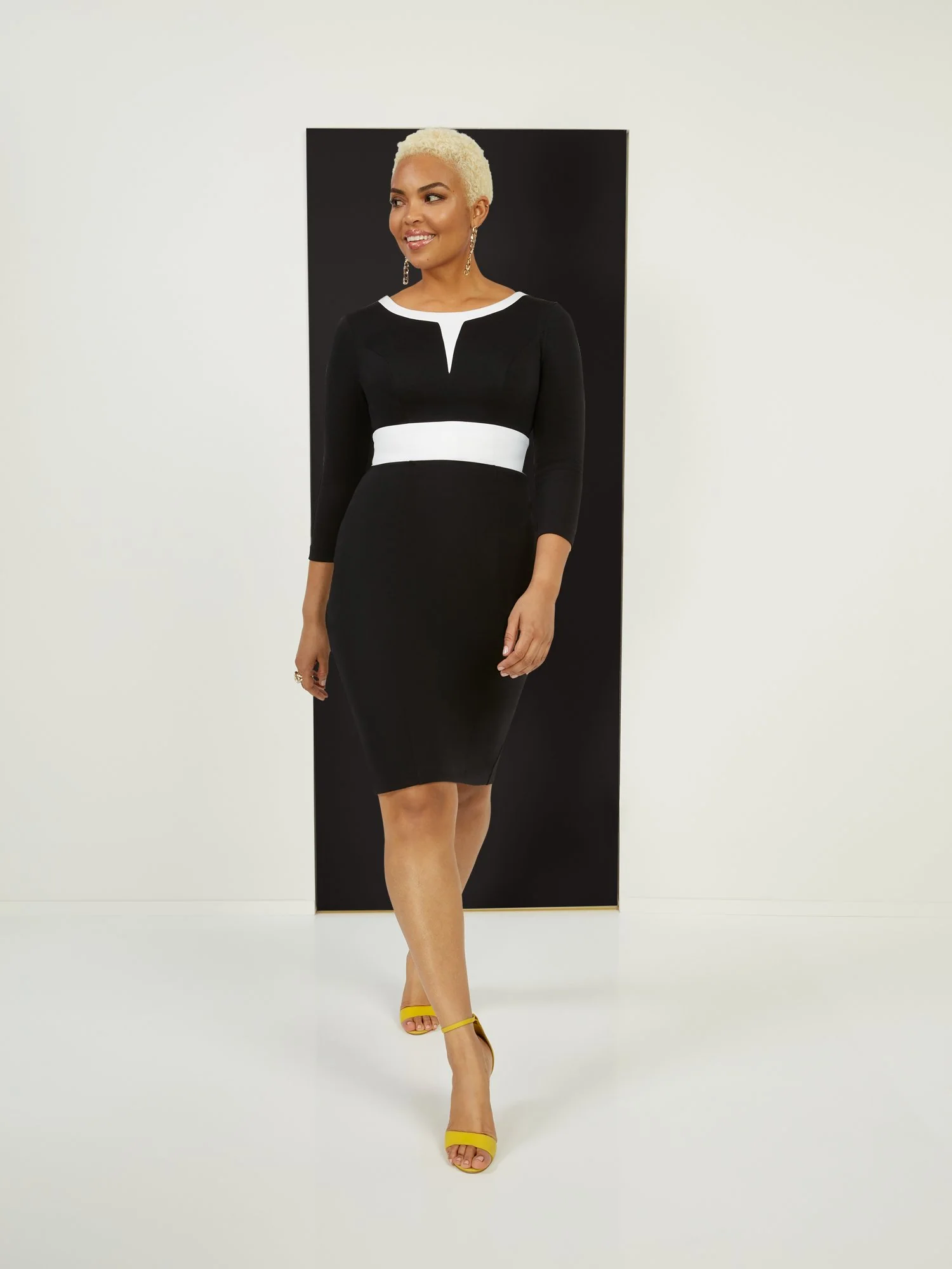 Tall Two-Toned Sheath Ponte Dress - Superflex