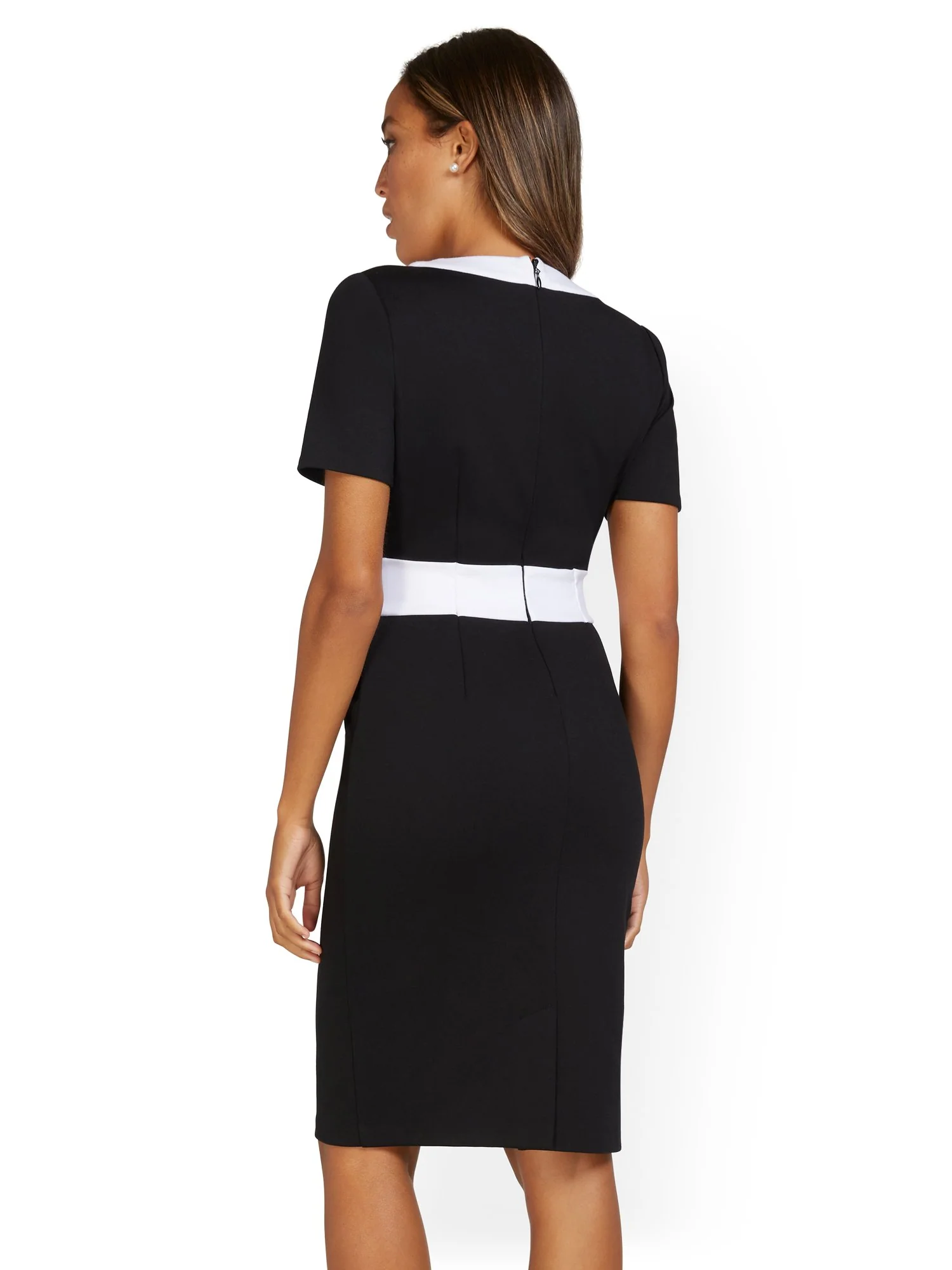 Tall V-Neck Colorblock Ponte Dress - Image 3