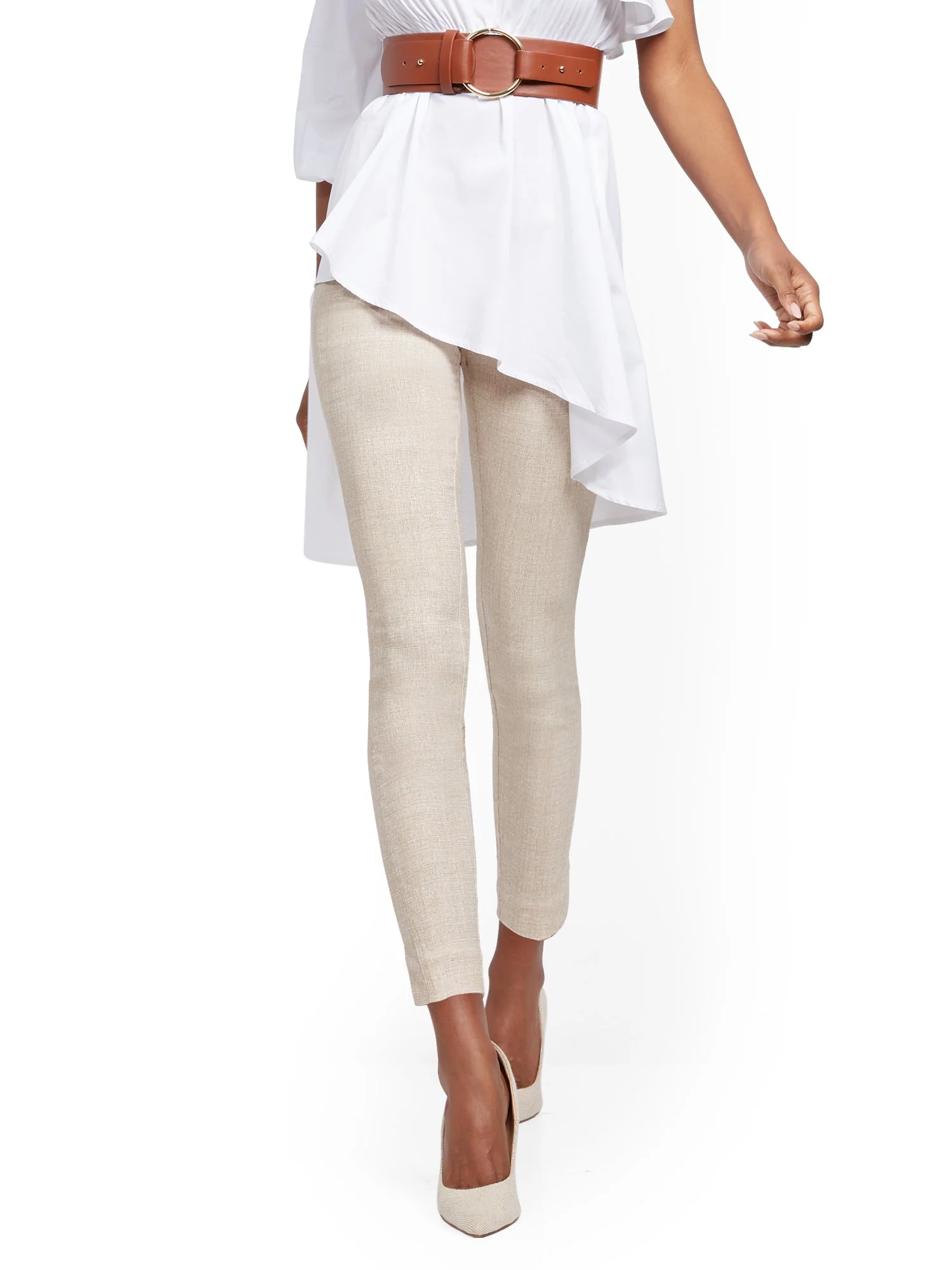 Tall Whitney High-Waisted Pull-On Ankle Pant - Tan - Image 2