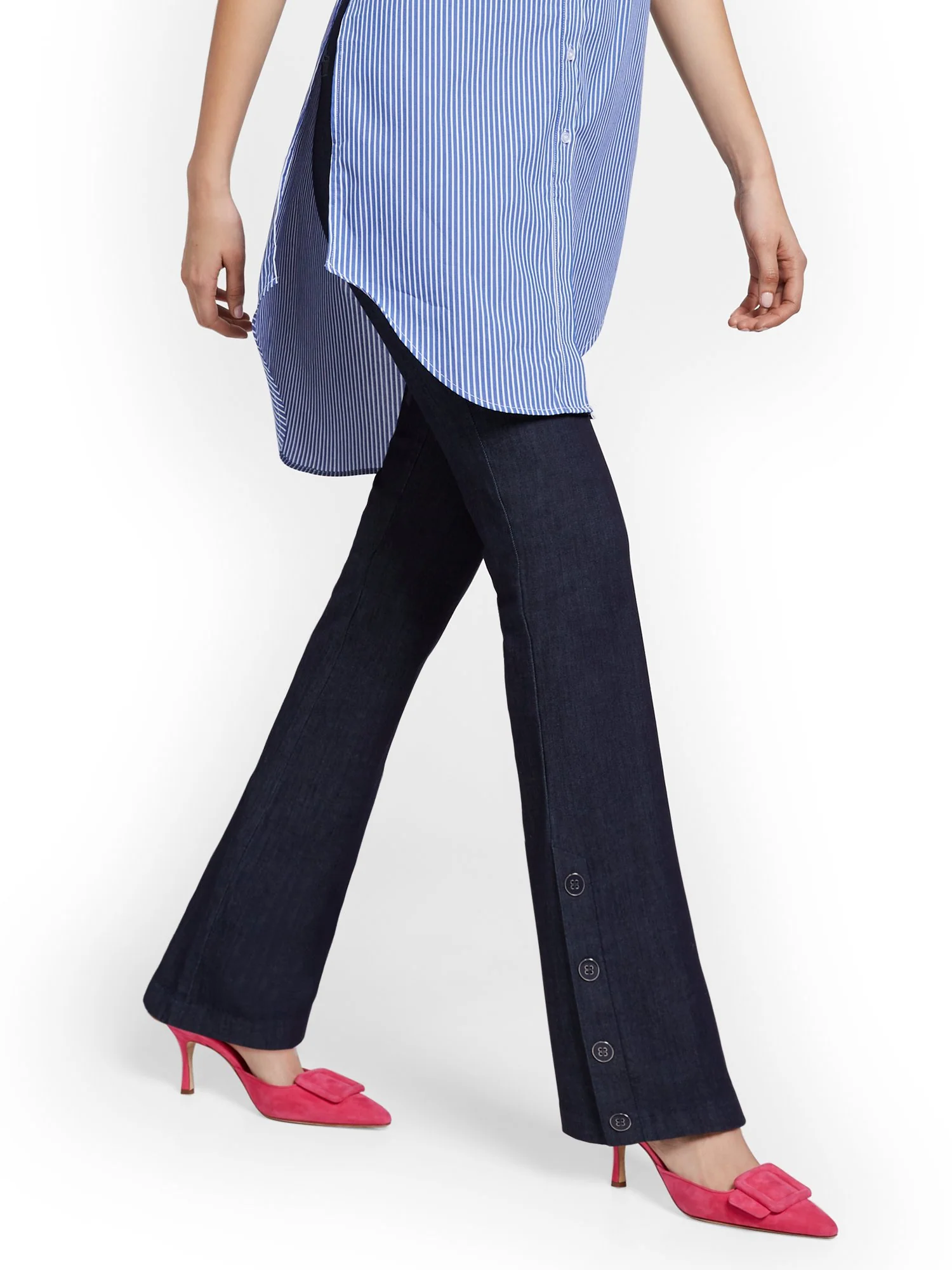 Tall Whitney High-Waisted Pull-On Barely Bootcut Pant - Navy - Image 2