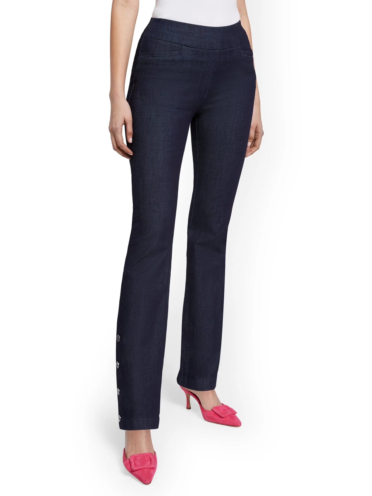 Tall Whitney High-Waisted Pull-On Barely Bootcut Pant - Navy - Image 6