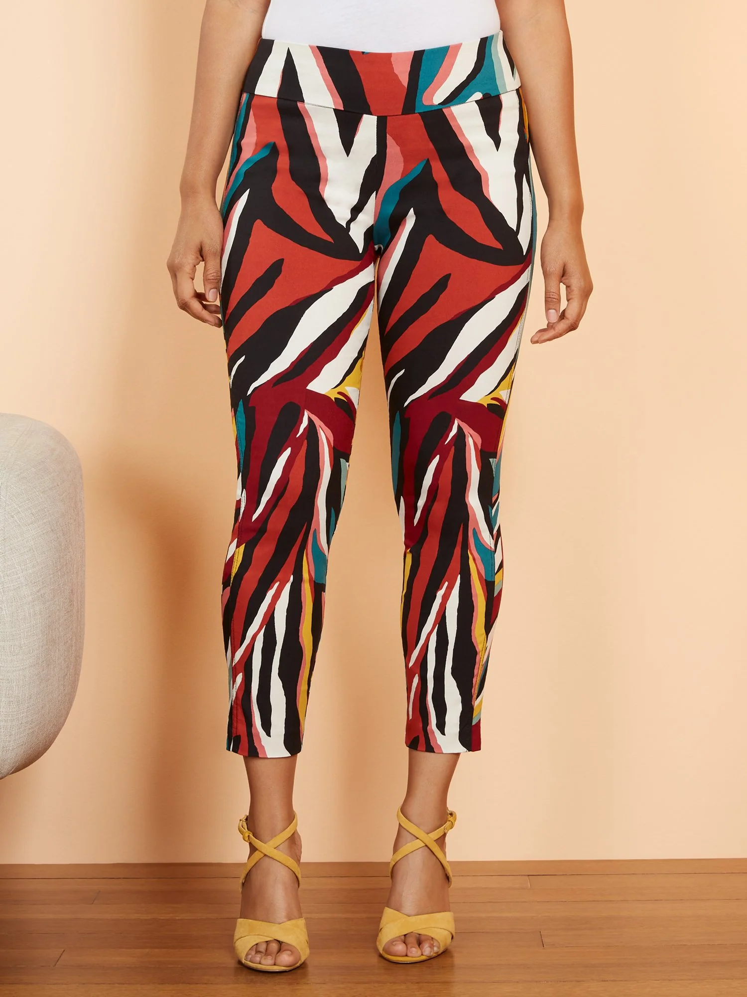 Tall Whitney High-Waisted Pull-On Slim-Leg Ankle Pant - Abstract Print - Image 5
