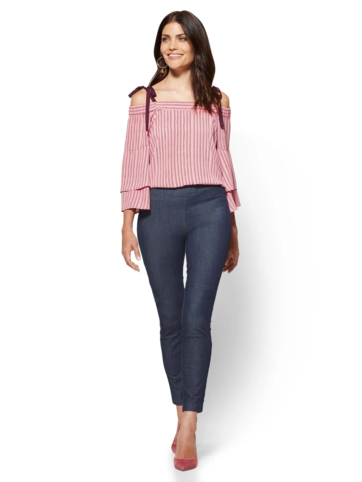 Tall Whitney High-Waisted Pull-On Slim-Leg Ankle Pant - Navy - Image 4