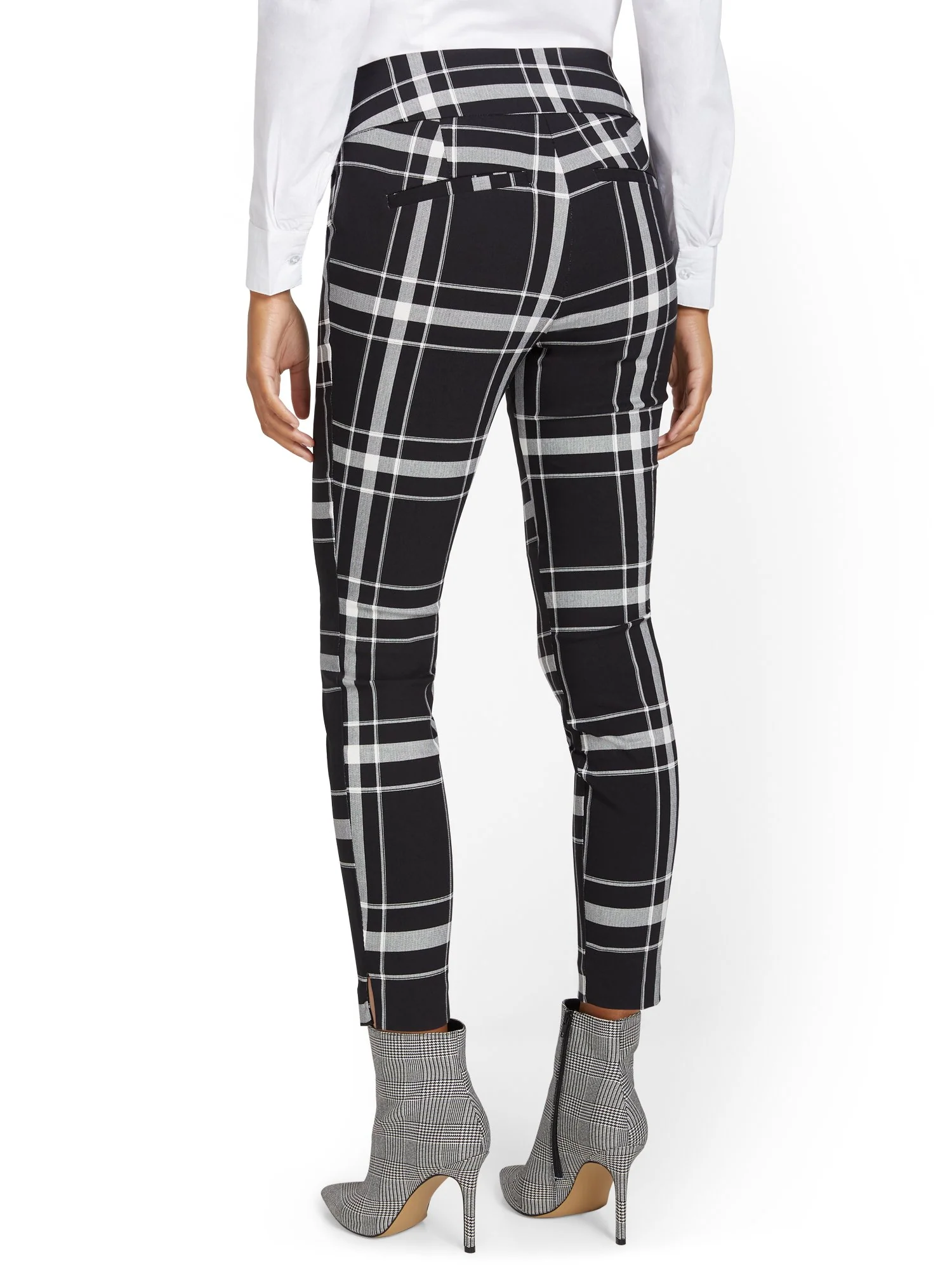 Tall Whitney High-Waisted Pull-On Slim-Leg Ankle Pant - Plaid - Image 3