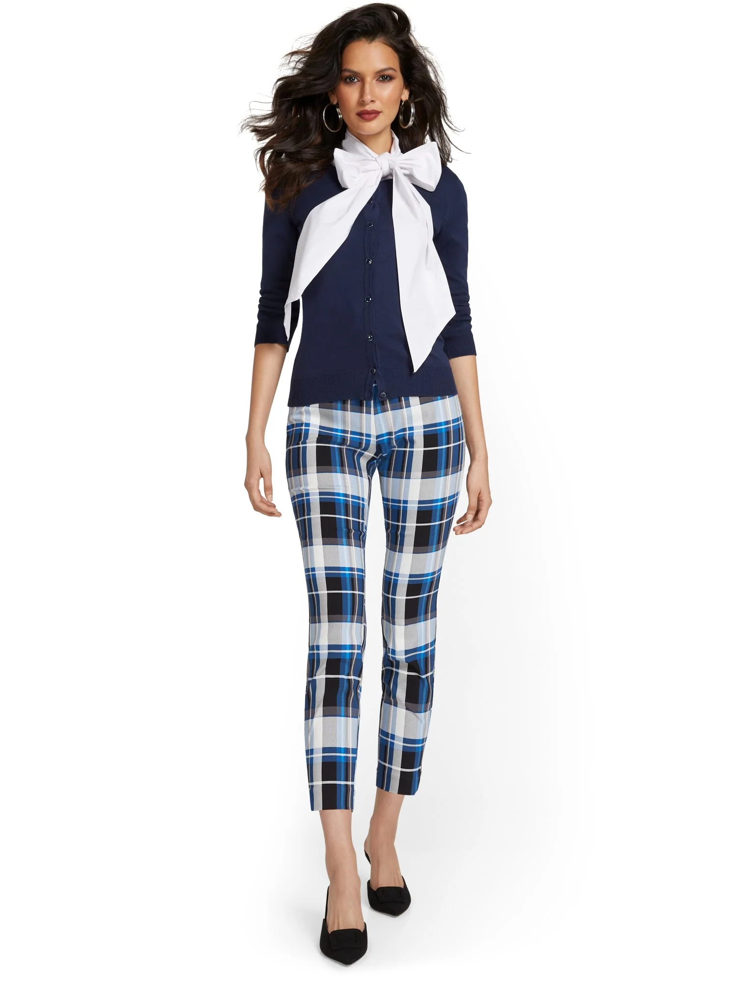 Tall Whitney High-Waisted Pull-On Slim-Leg Ankle Pant - Plaid - Image 4