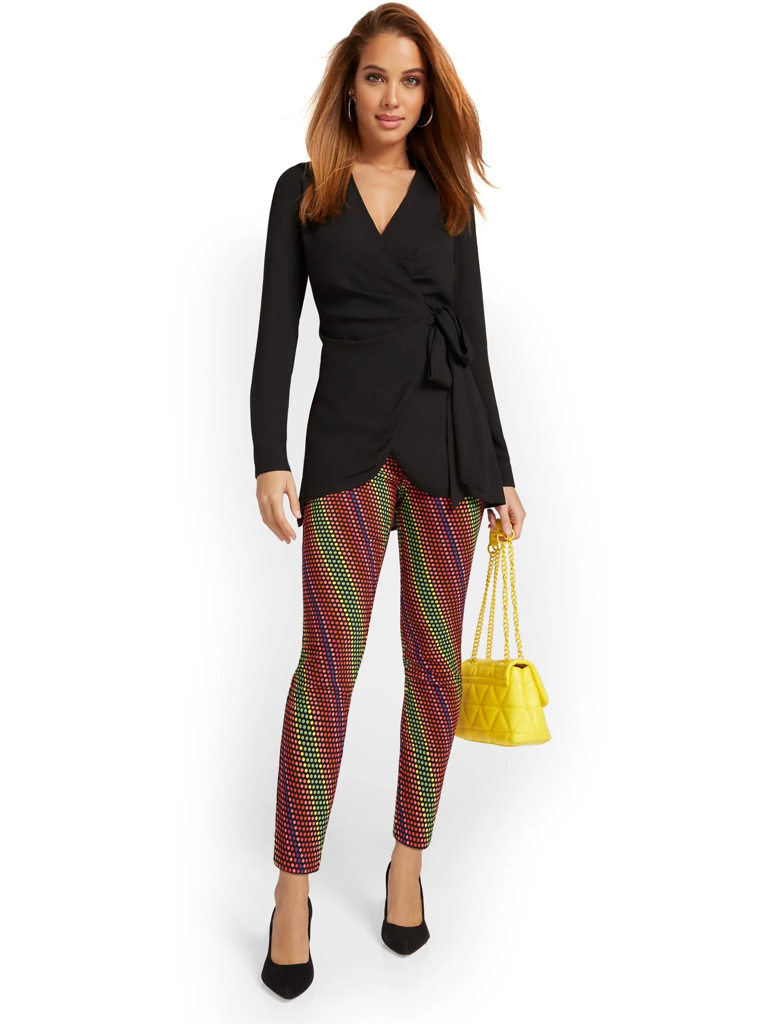 Tall Whitney High-Waisted Pull-On Slim-Leg Ankle Pant - Polka-Dot Print - Image 4