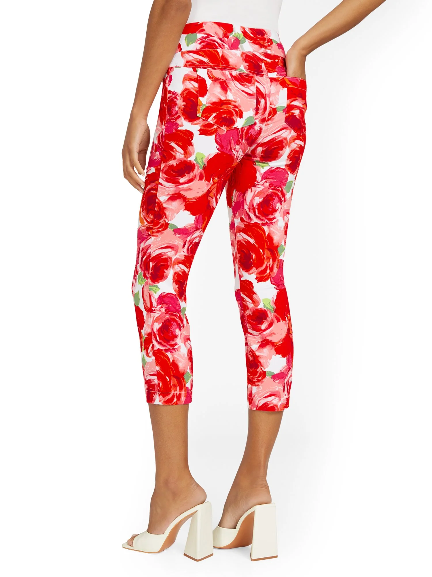 Tall Whitney High-Waisted Pull-On Slim-Leg Capri Pant - Floral-Print - Image 3