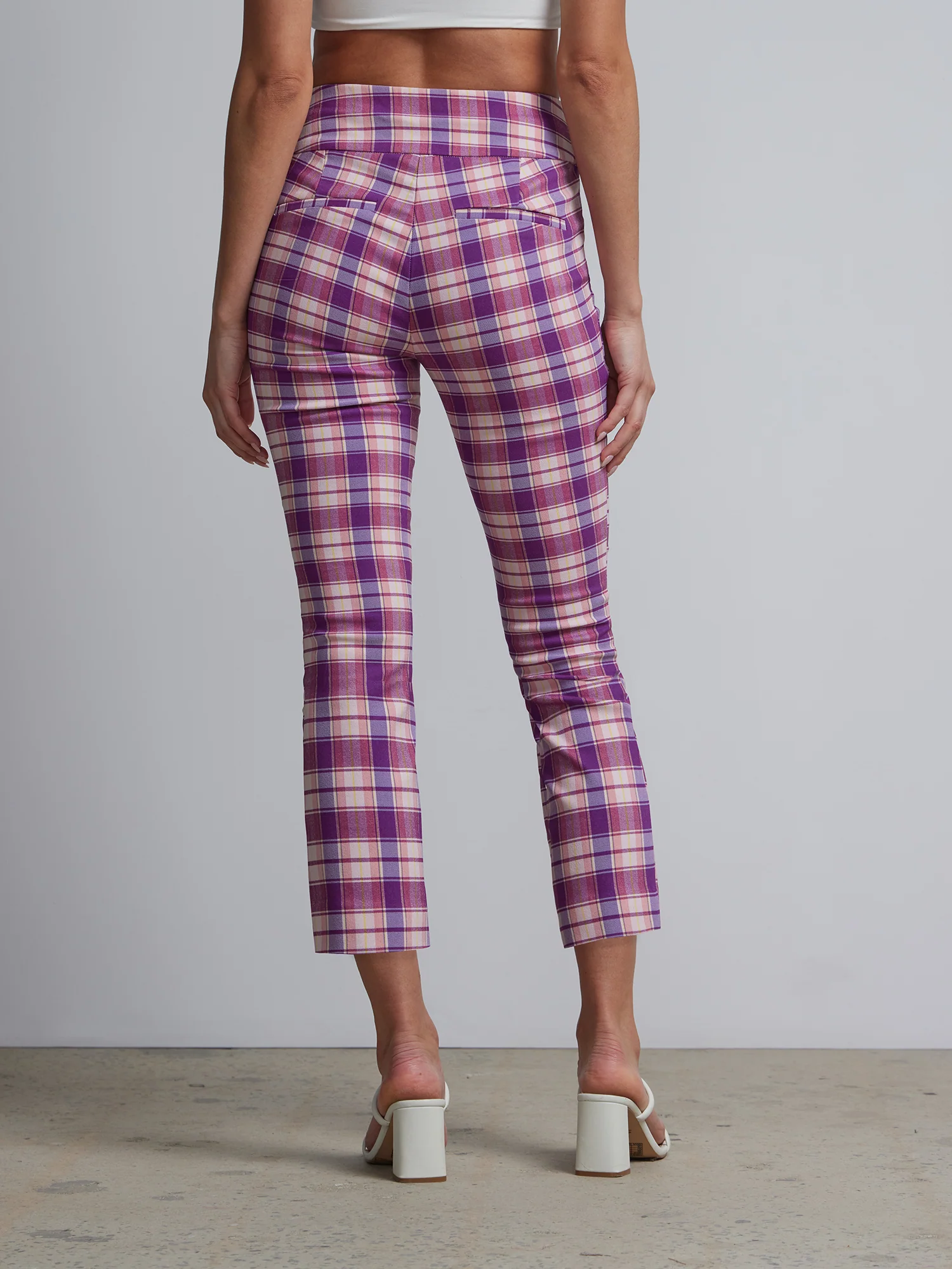 Tall Whitney High-Waisted Pull-On Slim-Leg Capri Pant - Plaid - Image 3