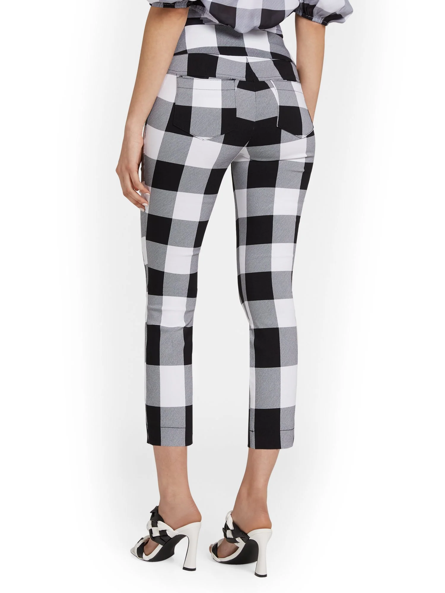 Tall Whitney High-Waisted Pull-On Slim-Leg Capri Pant - Plaid - Image 3
