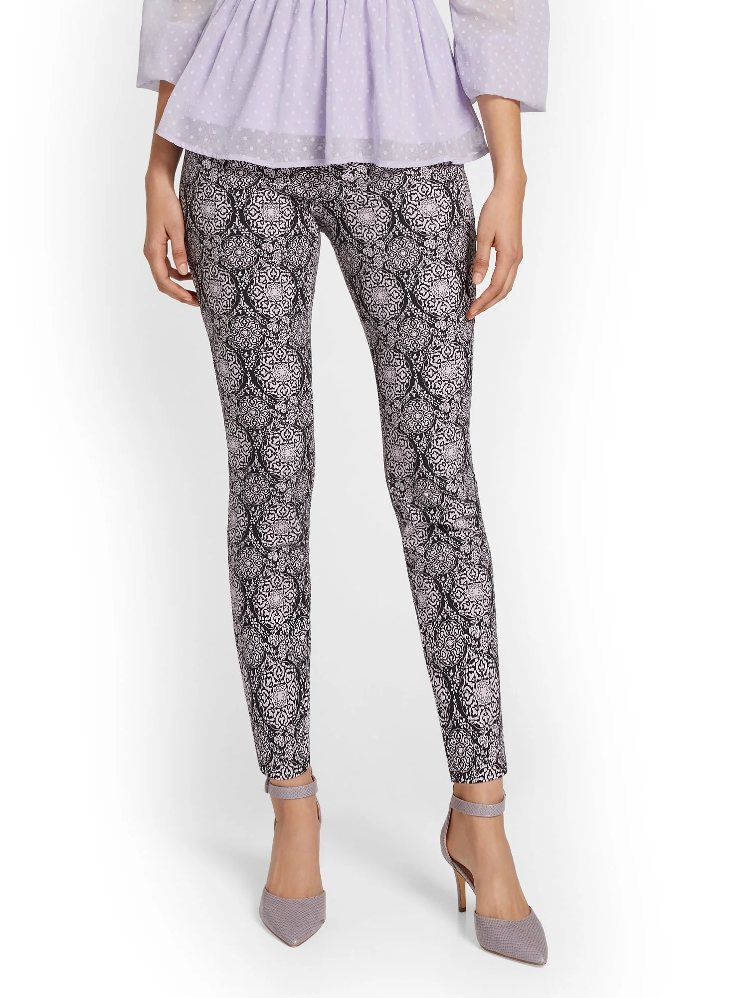 Tall Whitney High-Waisted Pull-On Slim-Leg Pant - Brocade - Image 2