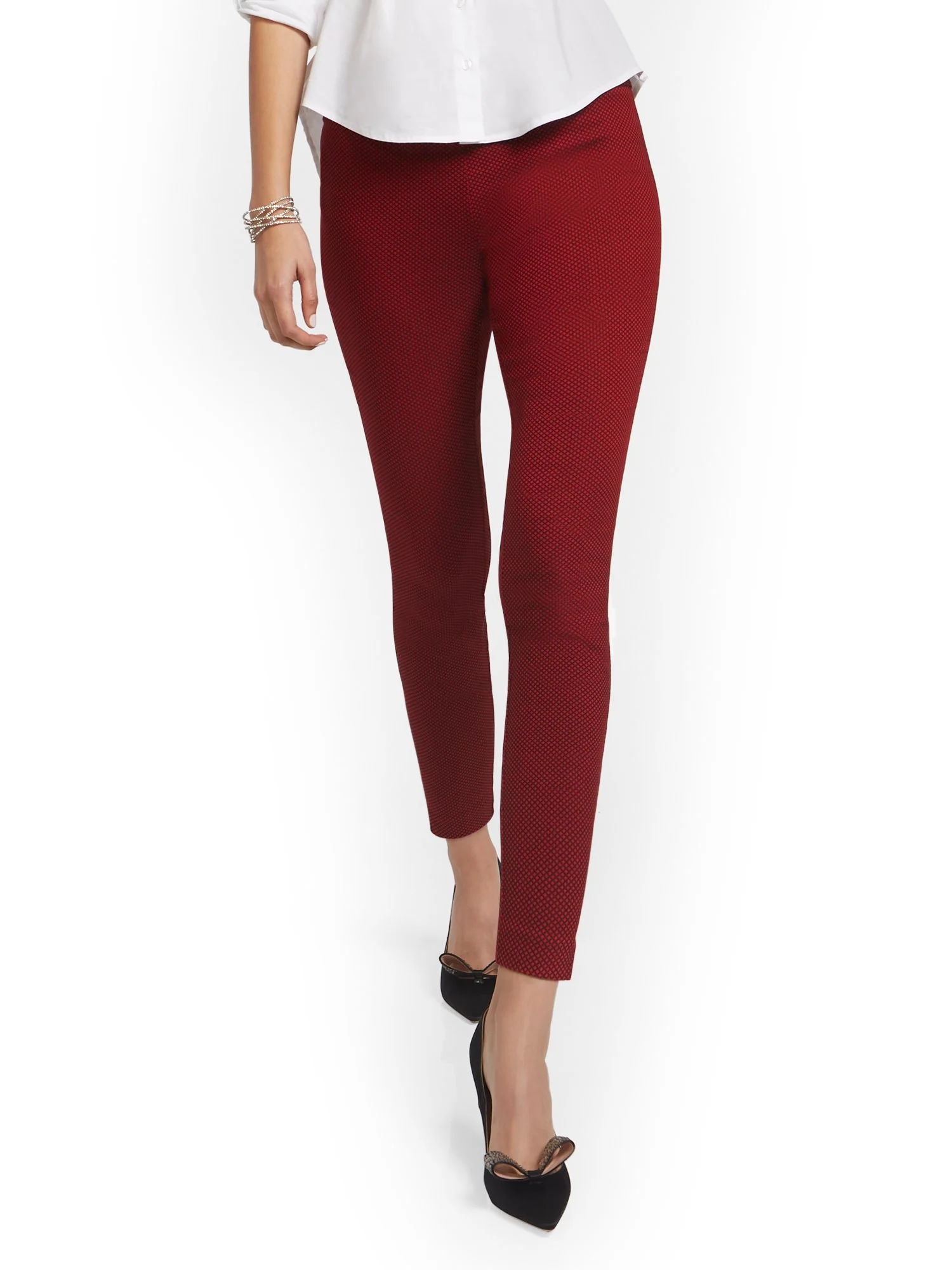 Tall Whitney High-Waisted Pull-On Slim-Leg Pant - Checkered - Image 2