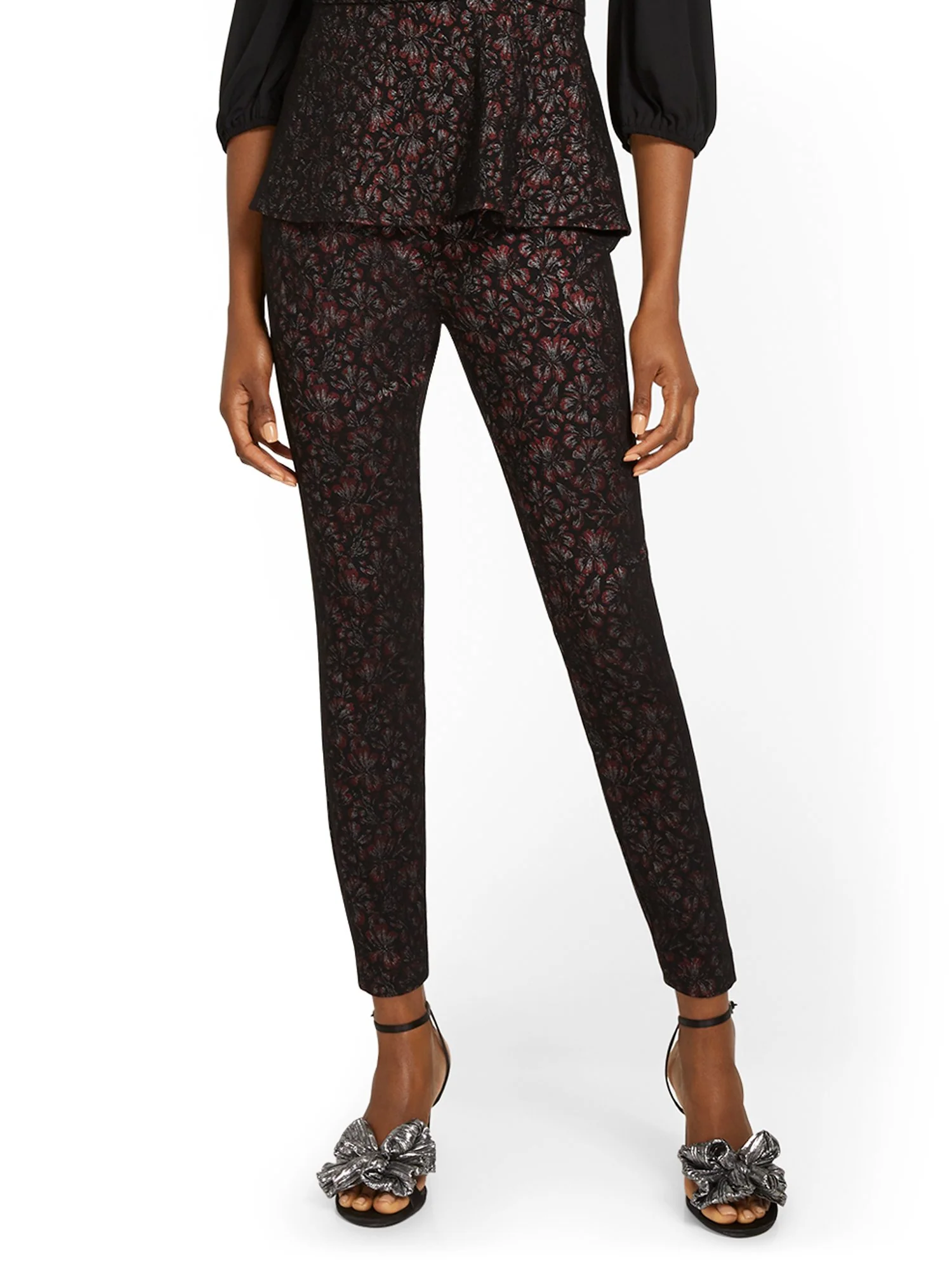 Tall Whitney High-Waisted Pull-On Slim-Leg Pant - Floral-Print
