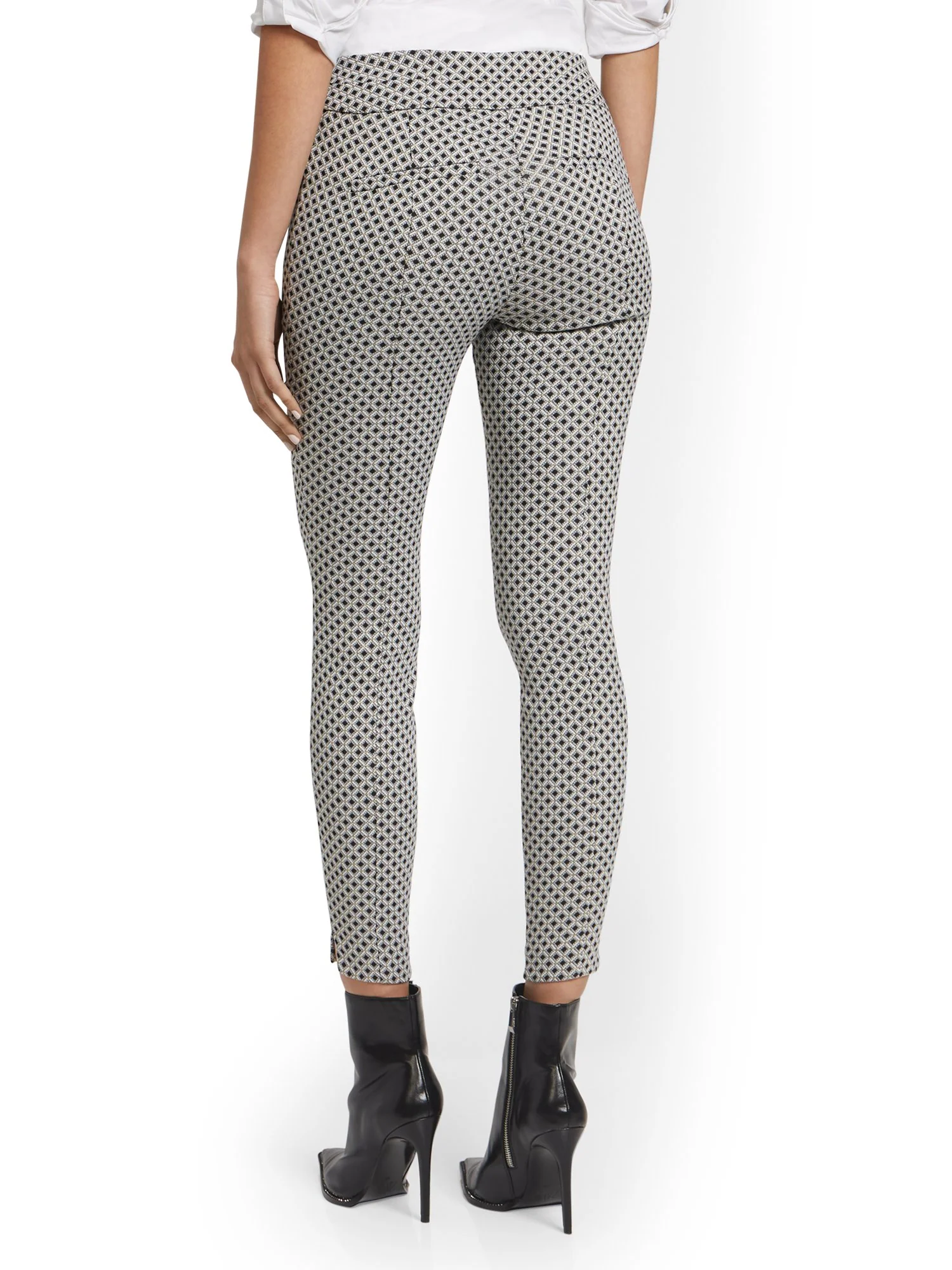 Tall Whitney High-Waisted Pull-On Slim-Leg Pant - Grid - Image 3