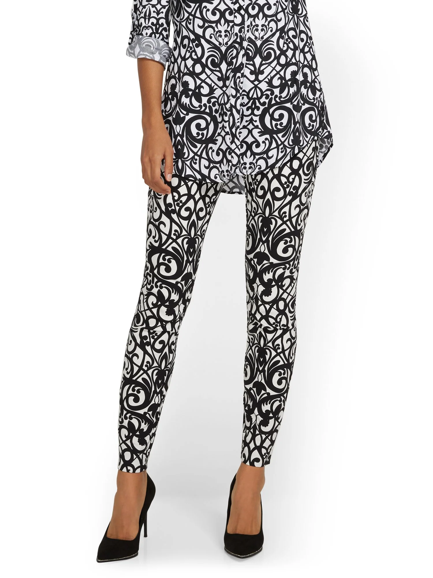 Tall Whitney High-Waisted Pull-On Slim-Leg Pant - Jacquard - Image 2