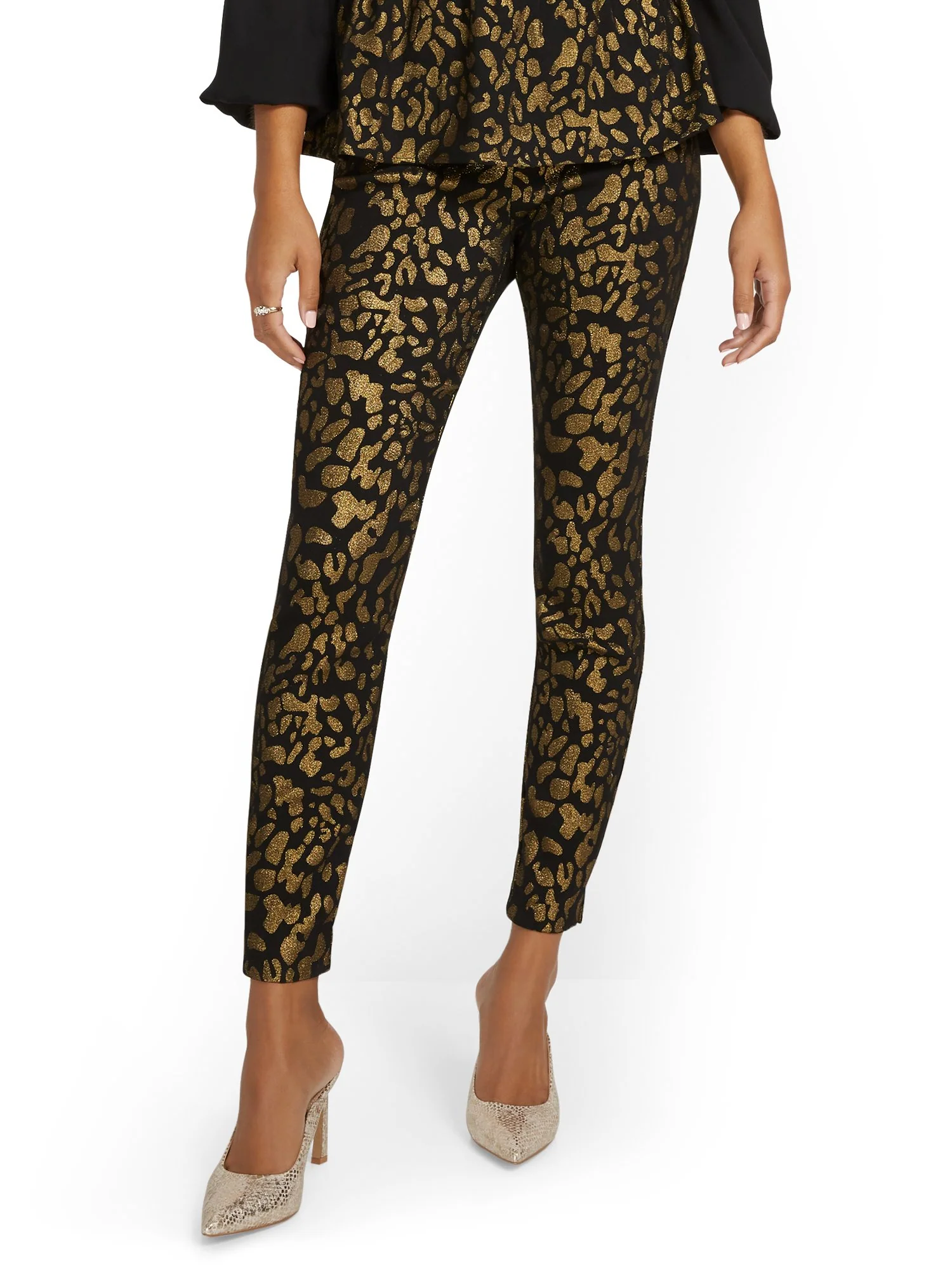 Tall Whitney High-Waisted Pull-On Slim-Leg Pant - Leopard-Print - Image 2
