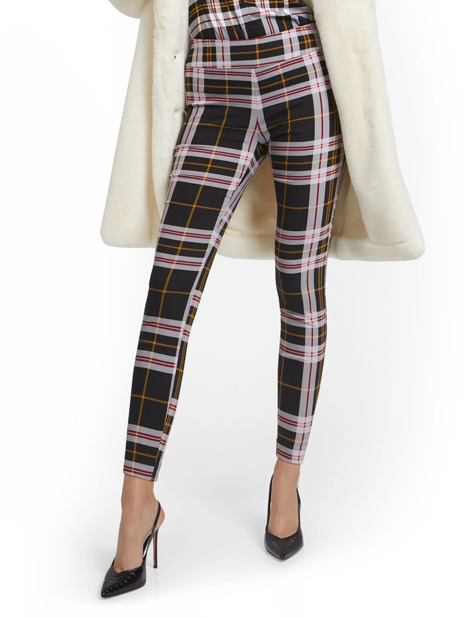 Tall Whitney High-Waisted Pull-On Slim-Leg Pant - Plaid - Image 2