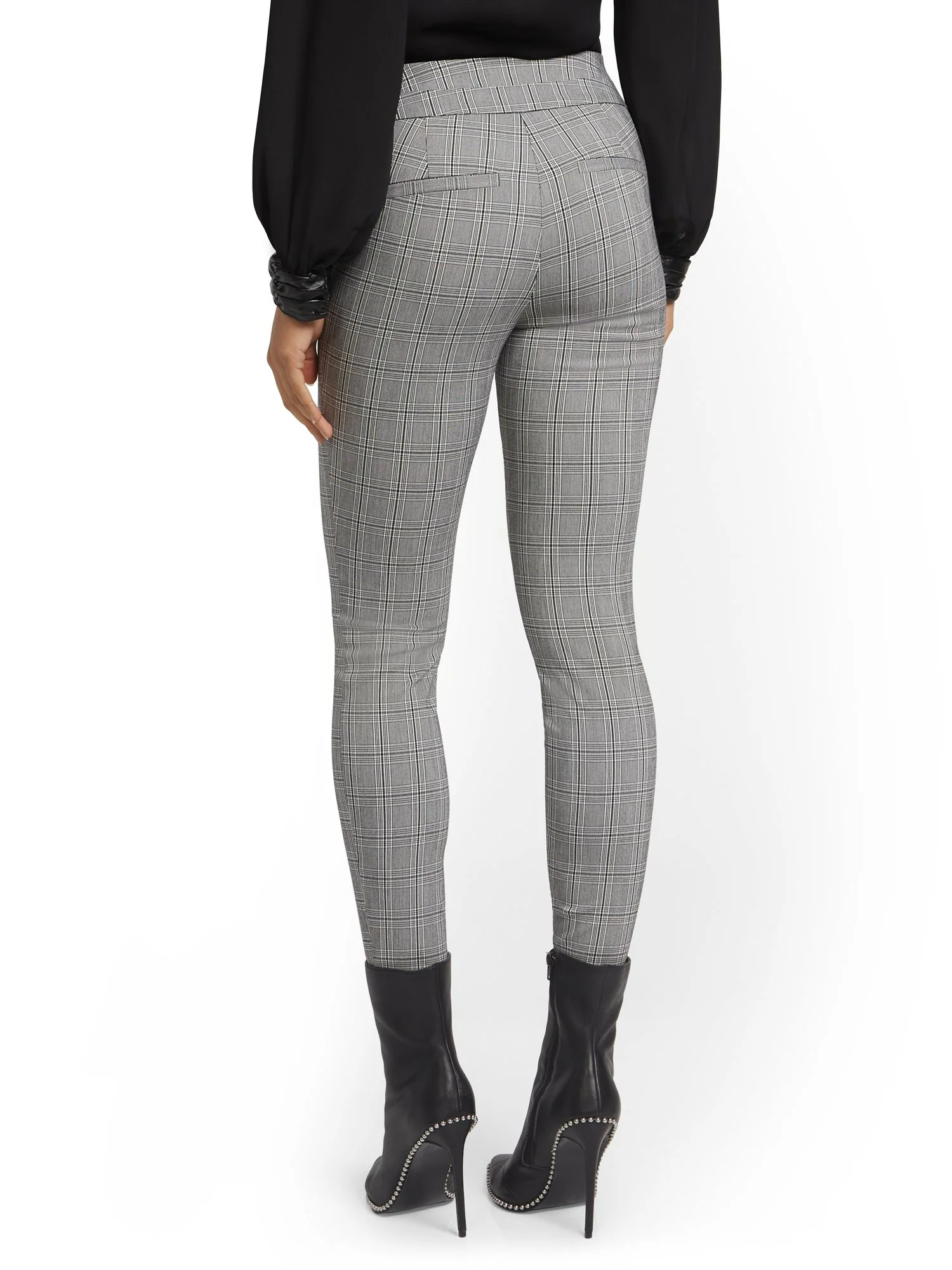 Tall Whitney High-Waisted Pull-On Slim-Leg Pant - Plaid - Image 3
