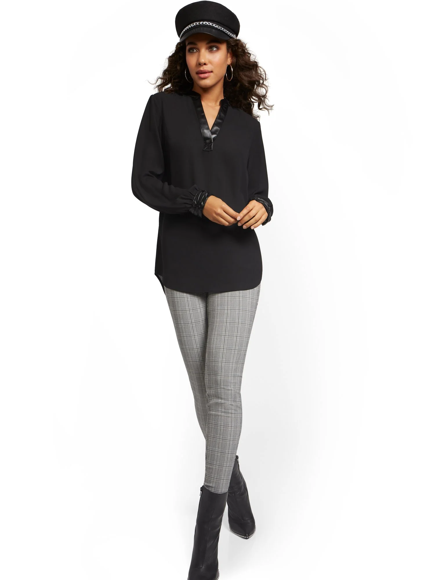 Tall Whitney High-Waisted Pull-On Slim-Leg Pant - Plaid - Image 4