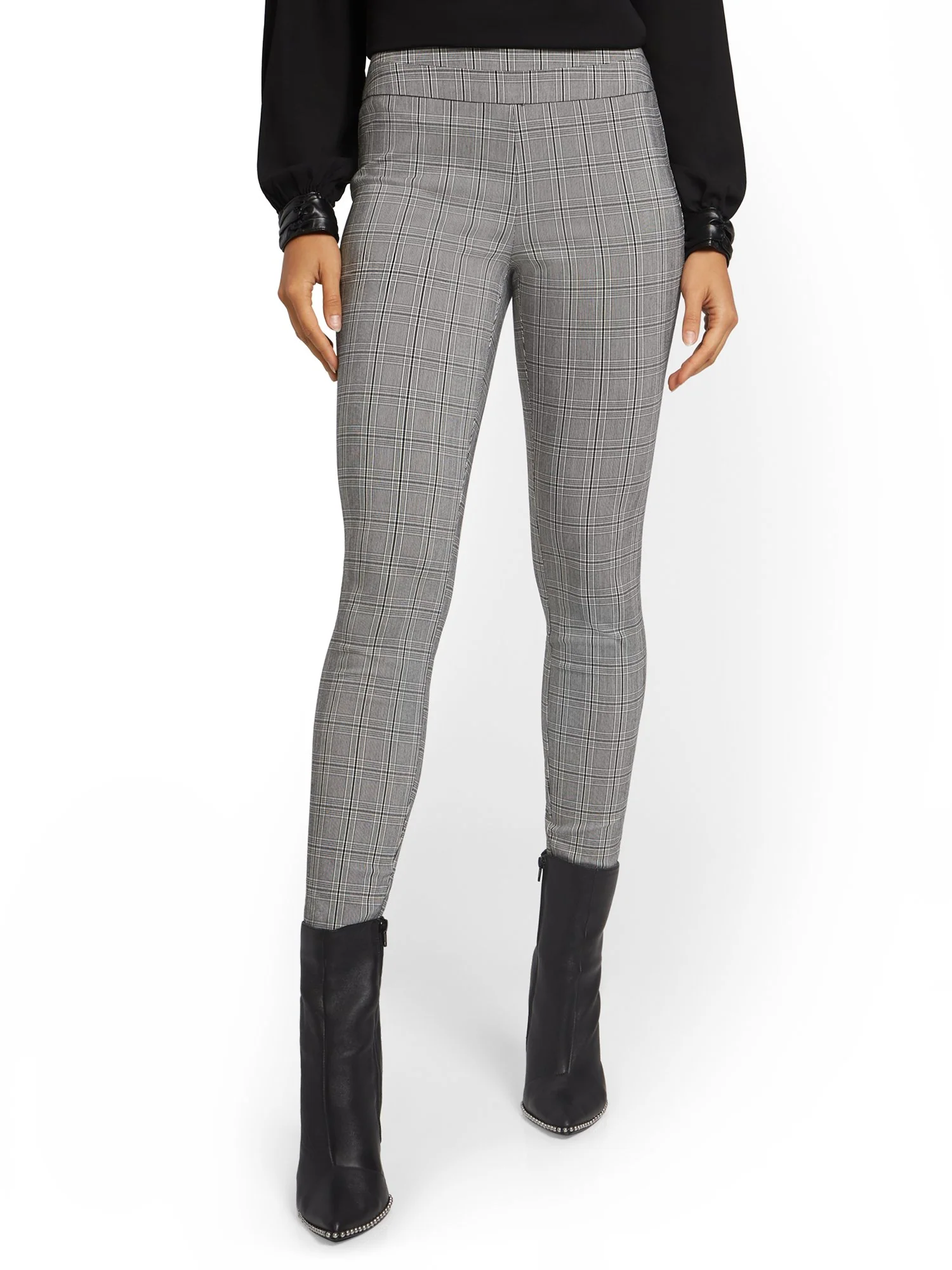 Tall Whitney High-Waisted Pull-On Slim-Leg Pant - Plaid - Image 5