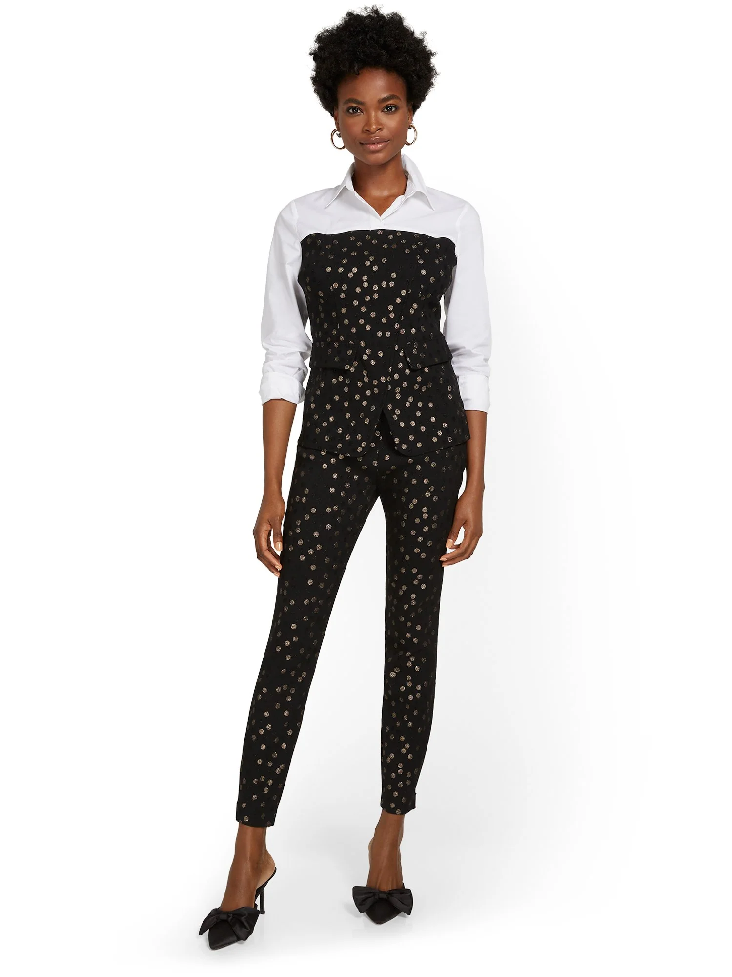 Tall Whitney High-Waisted Pull-On Slim-Leg Pant - Polka Dot - Image 4