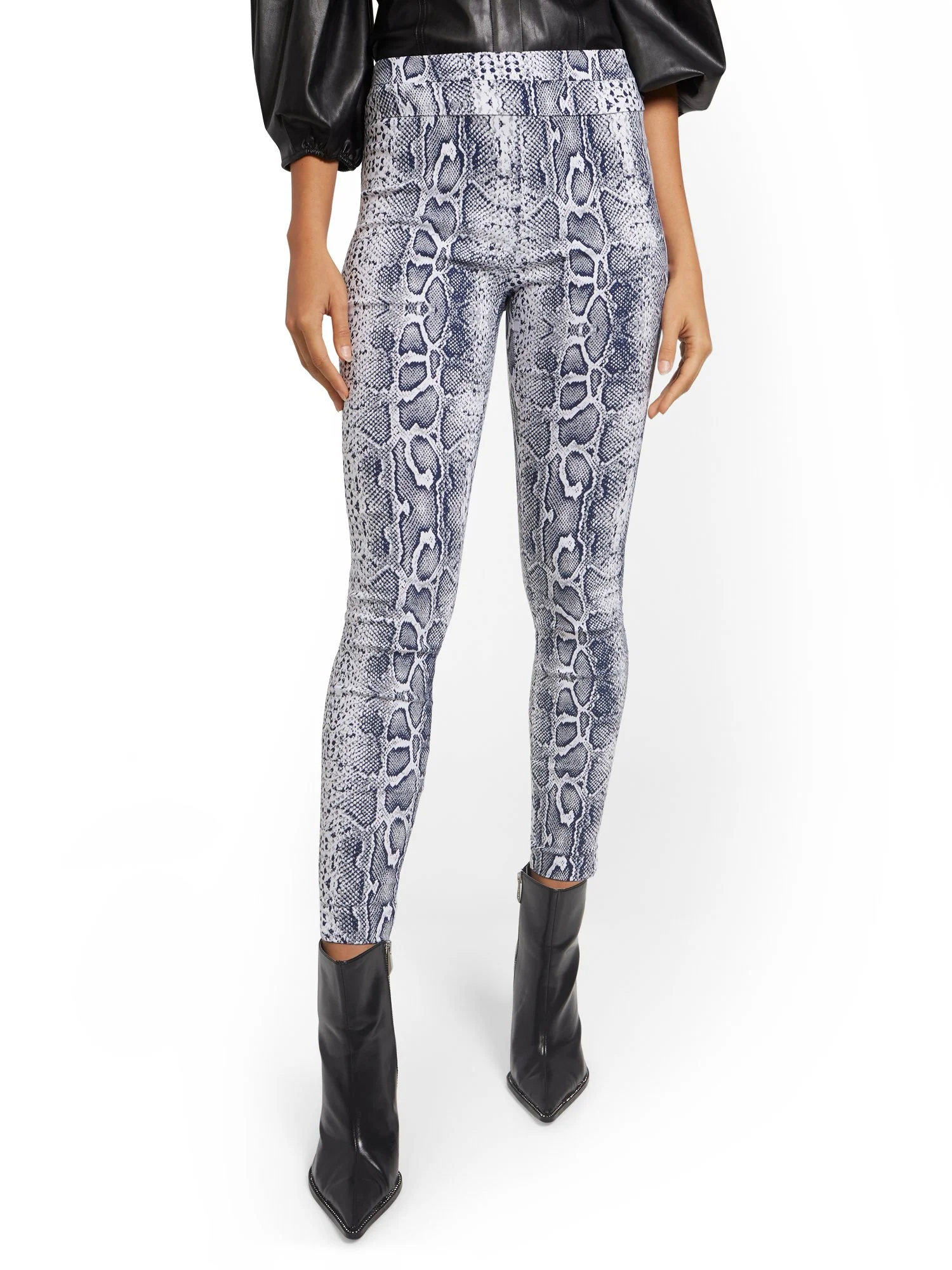 Tall Whitney High-Waisted Pull-On Slim-Leg Pant - Snakeskin - Image 5