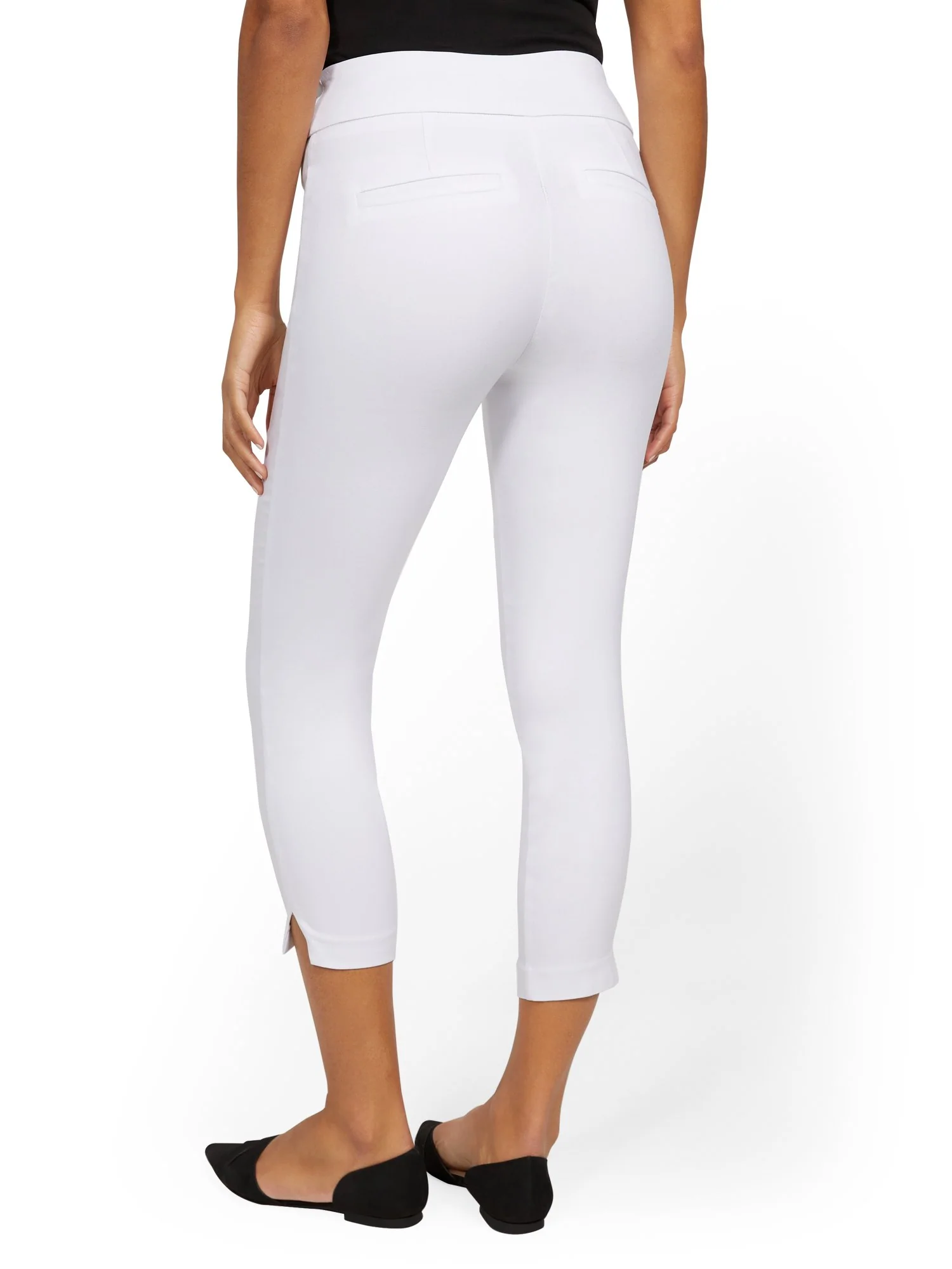 Tall Whitney High-Waisted Tummy Control Pull-On Slim-Leg Capri Pant - White - Image 3
