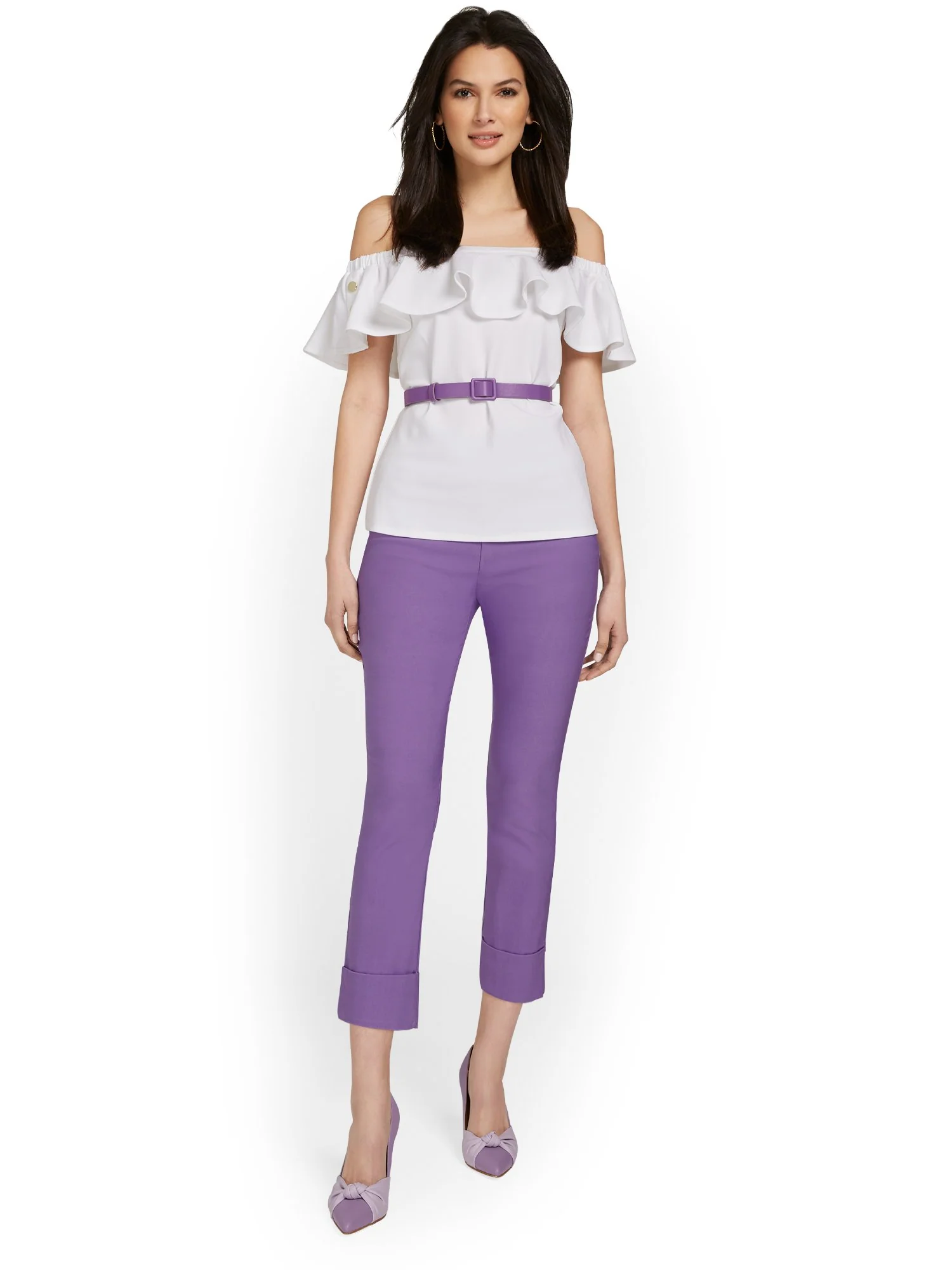 Tall Whitney High-Waisted Tummy Control Pull-On Slim-Leg Cuffed Capri Pant - Image 16