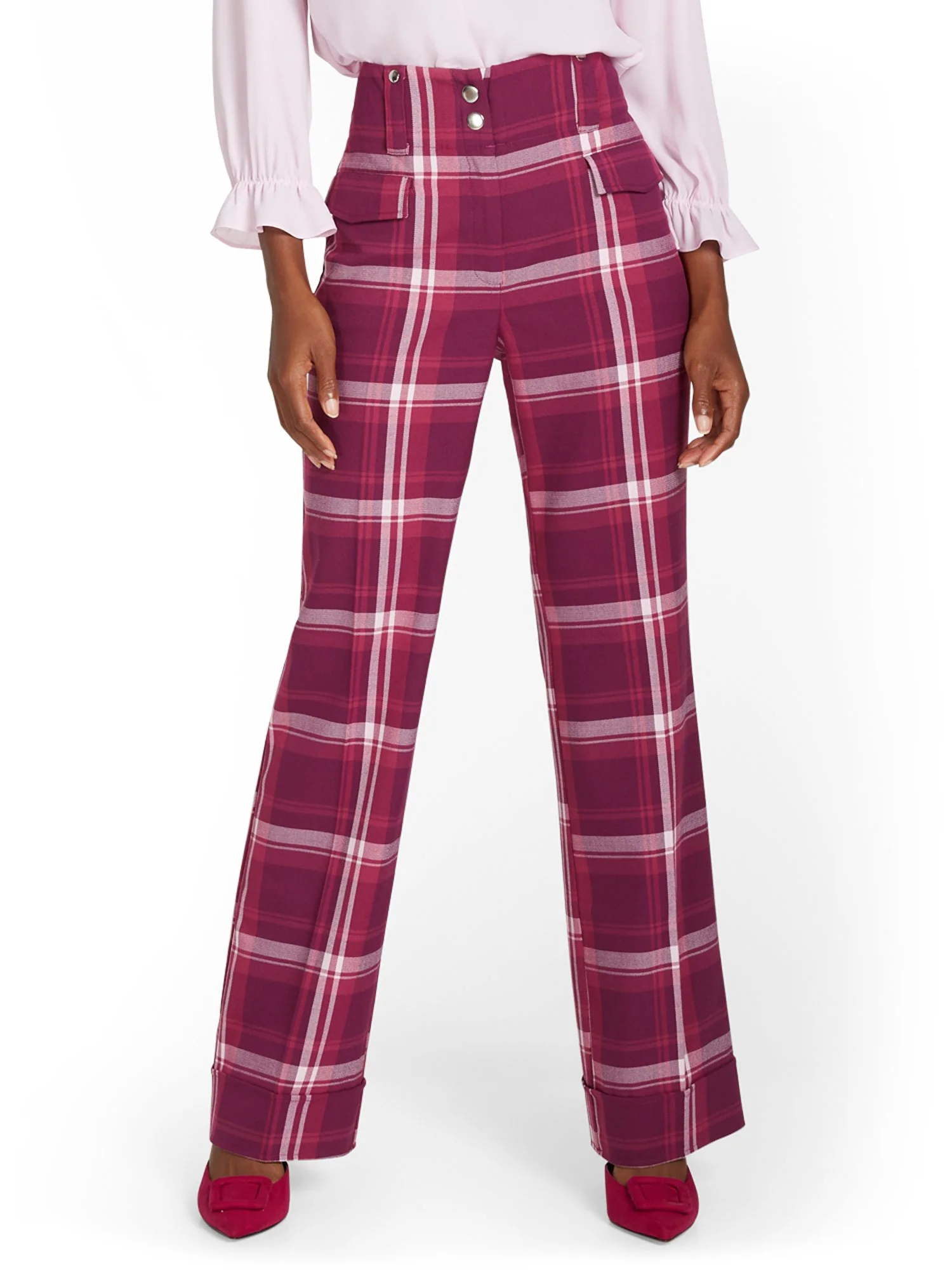 Tall Wide-Leg Plaid Pant - Image 2