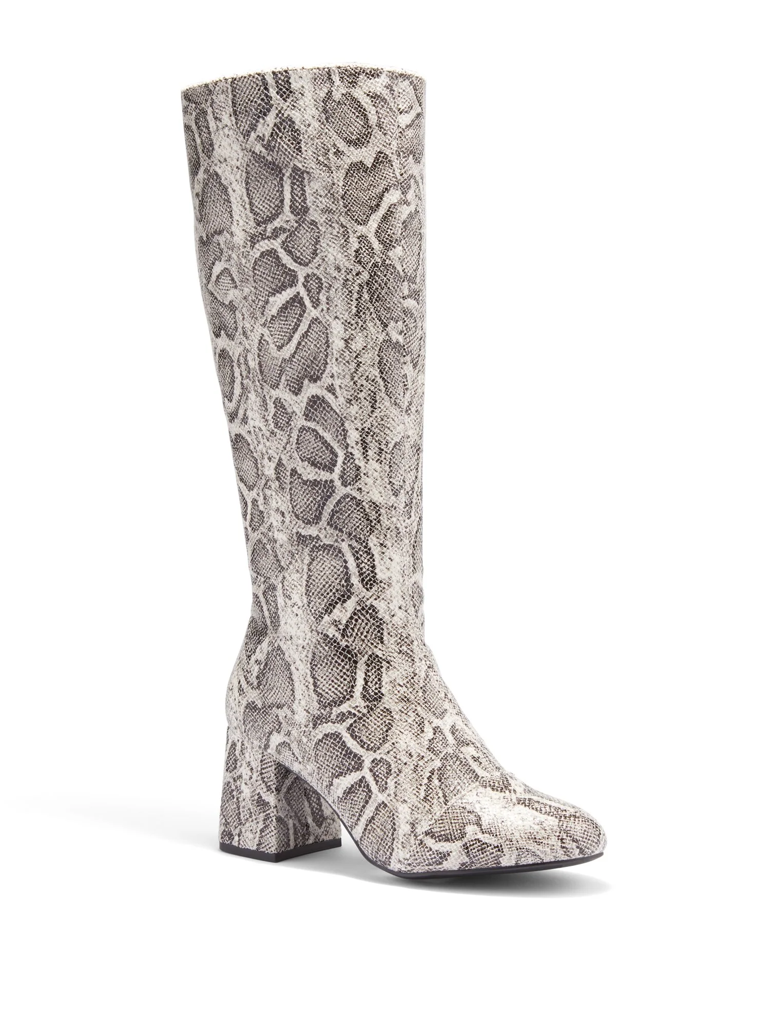 Tara Tall Block-Heel Boot - Snake-Print