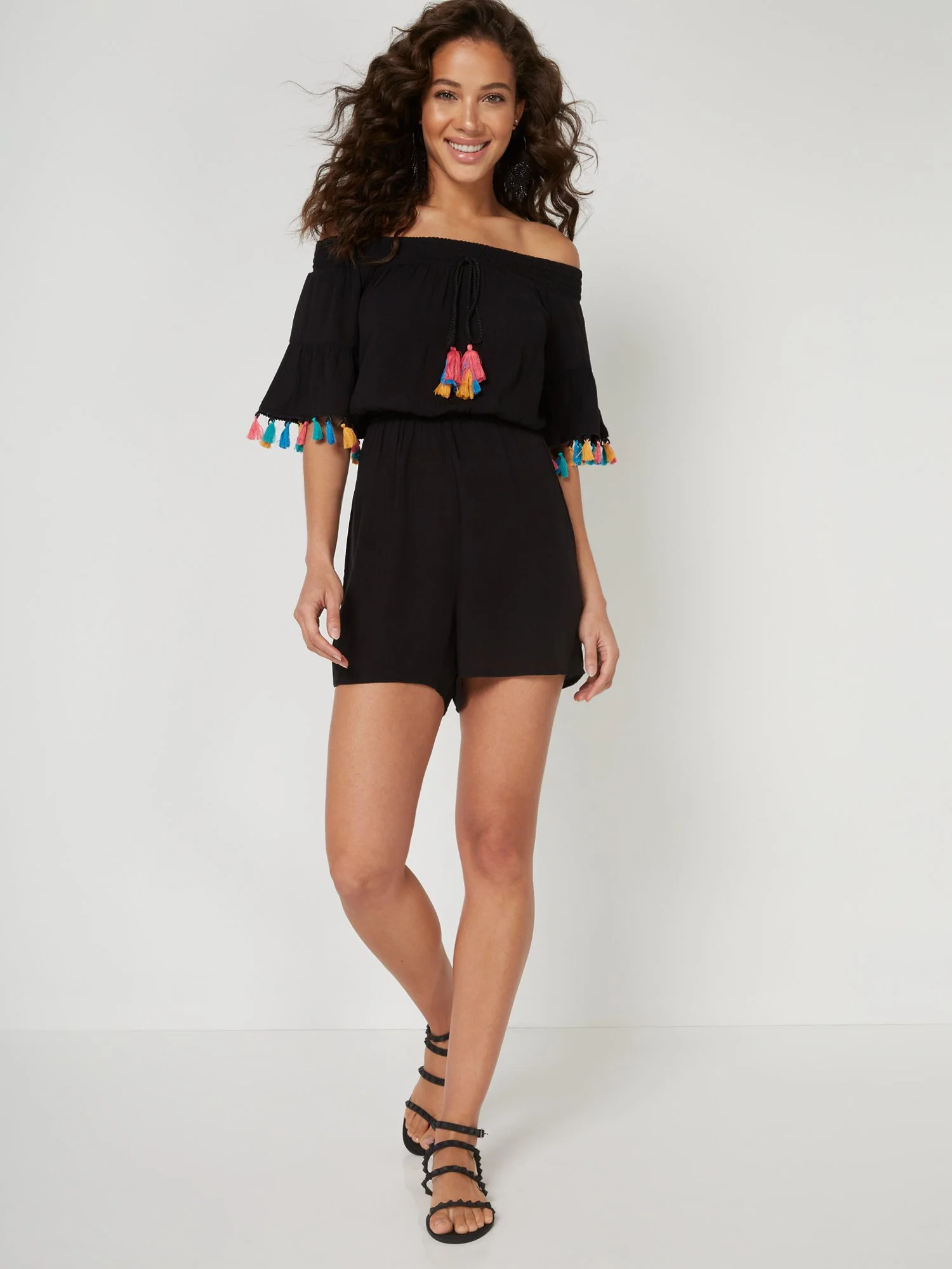 Tassel Off-The-Shoulder Romper - NY&C Swimwear - Image 2