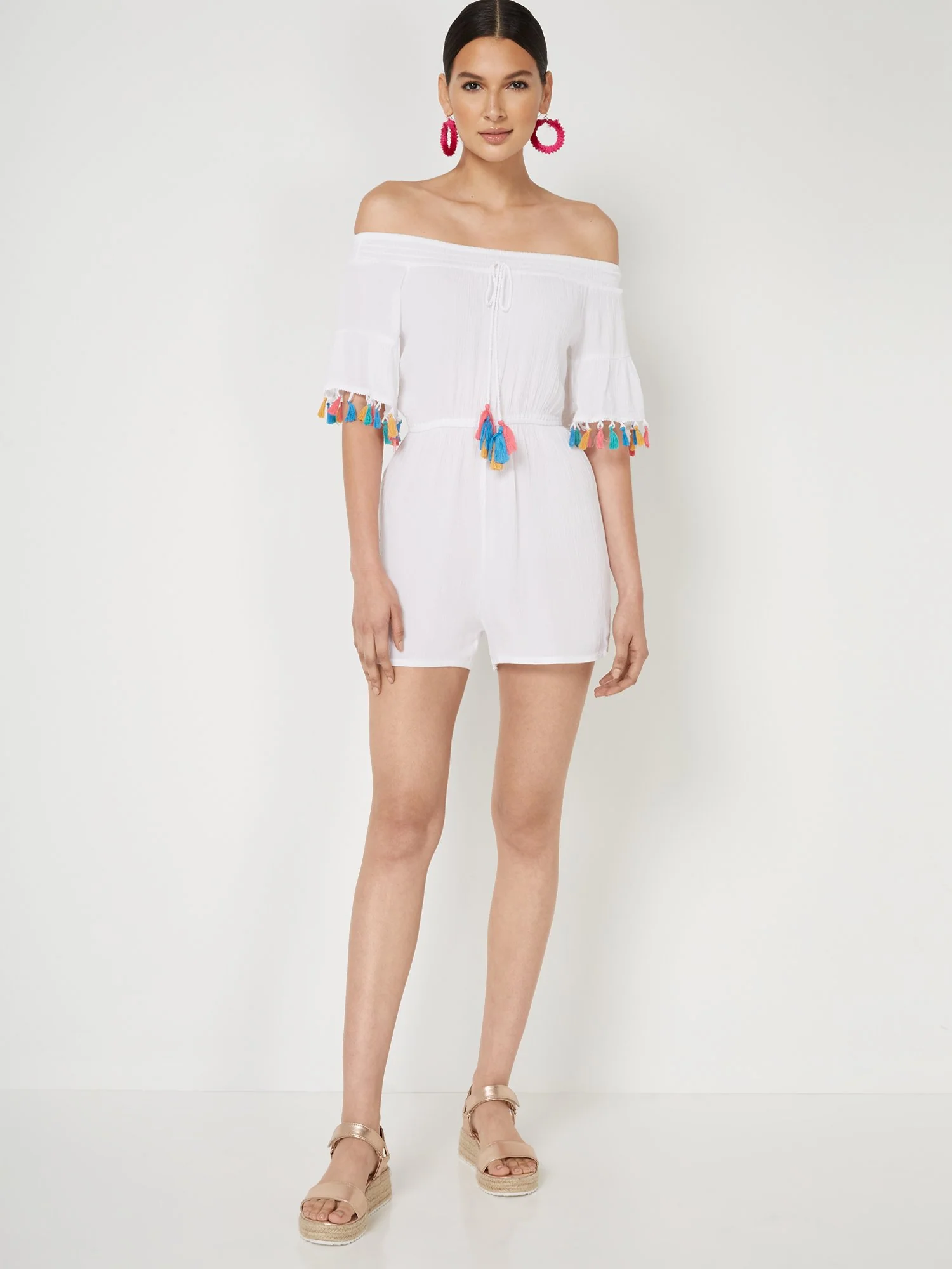 Tassel Off-The-Shoulder Romper - NY&C Swimwear - Image 5