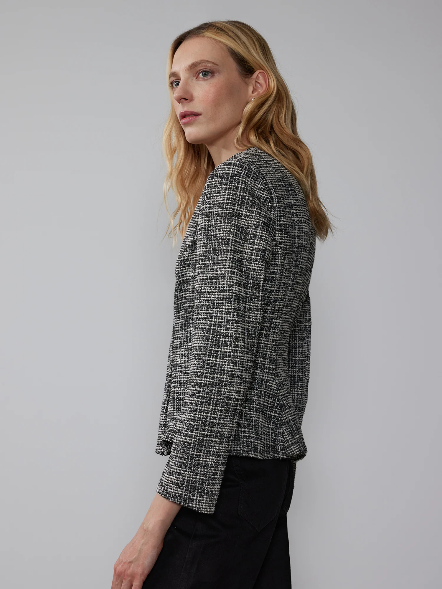 Textured Jacquard Knit Jacket - Image 2