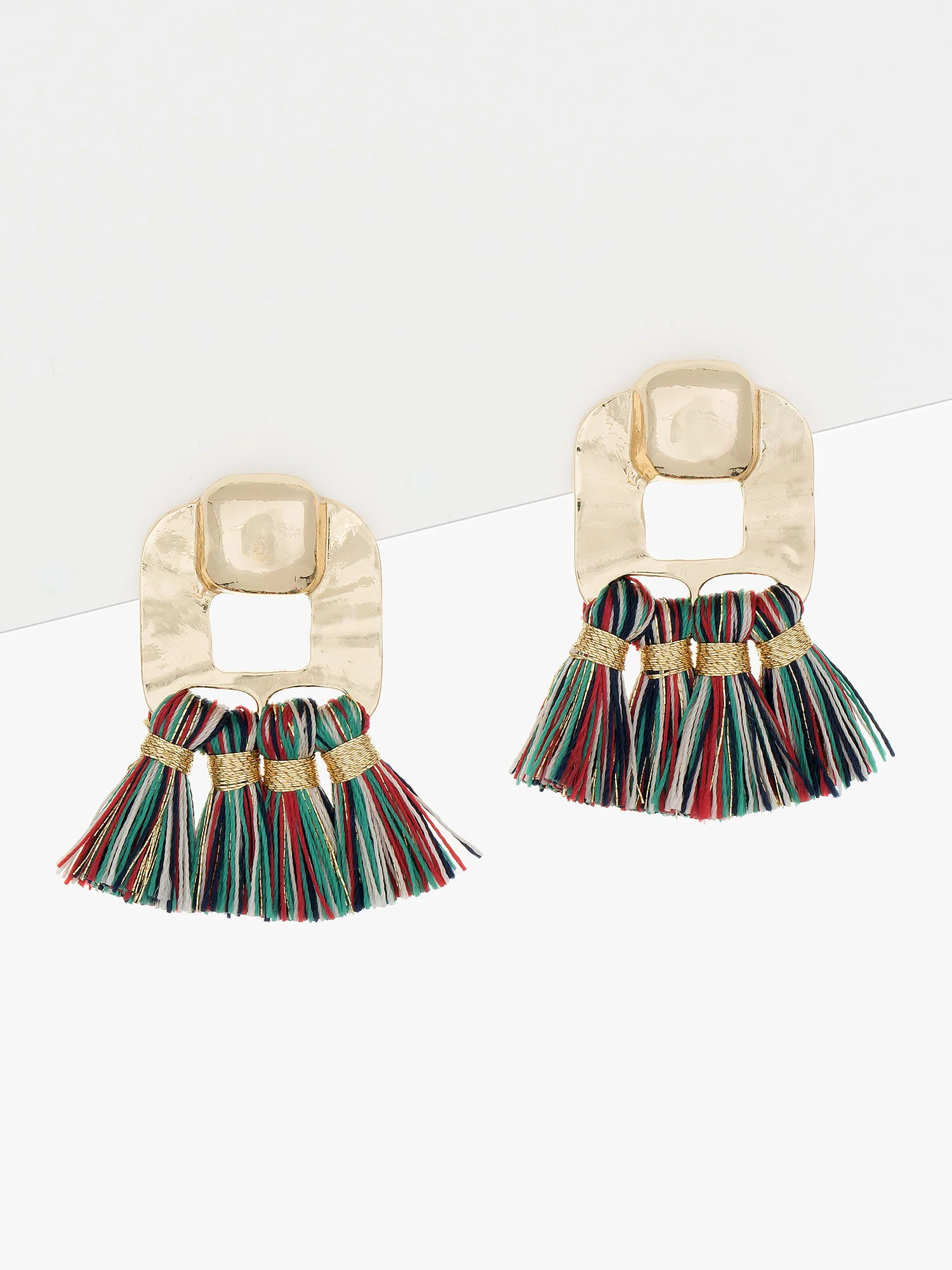 Thread Fringe Statement Earring - Image 2