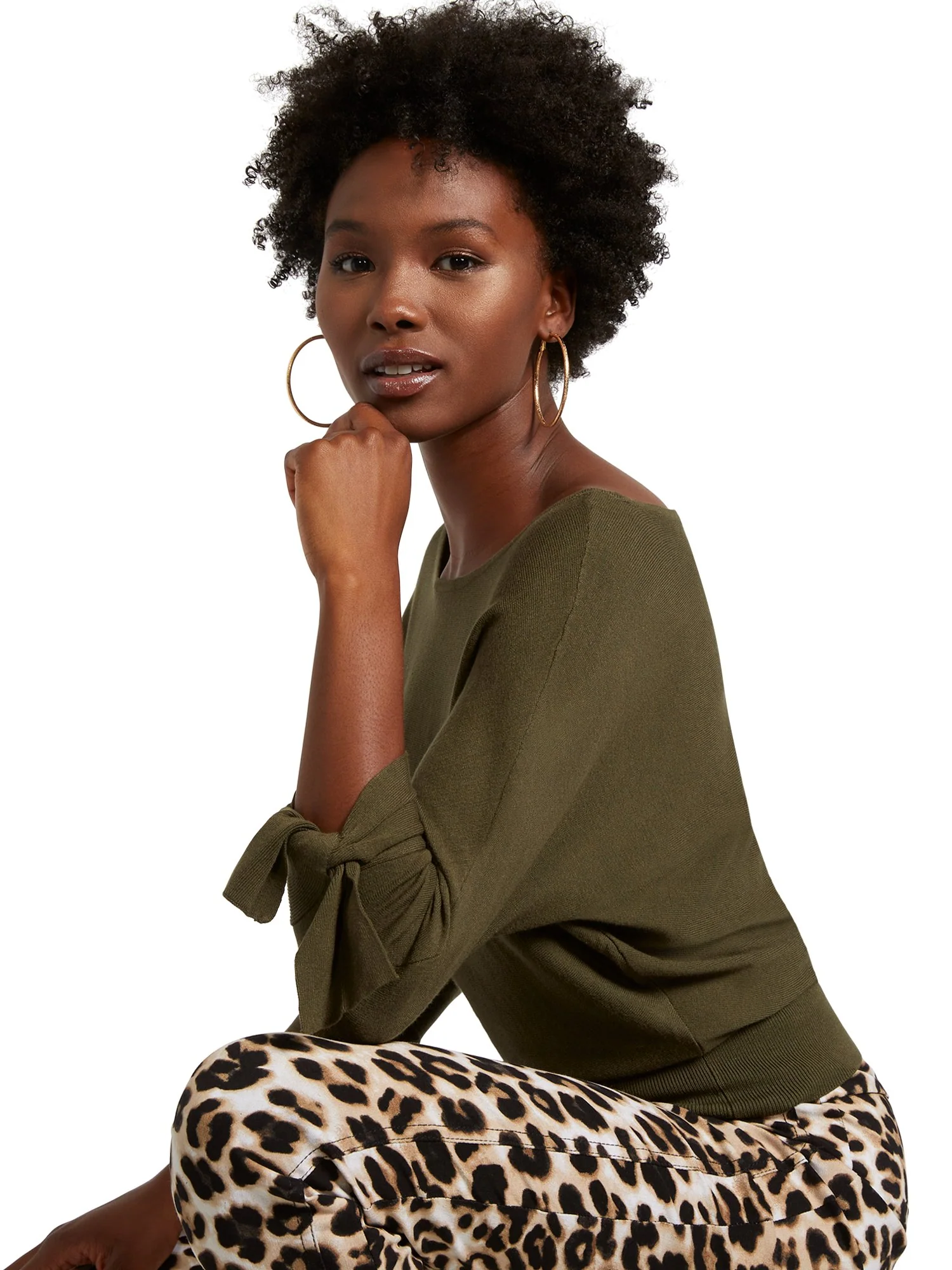 Tie-Cuff Dolman Sweater - Image 14