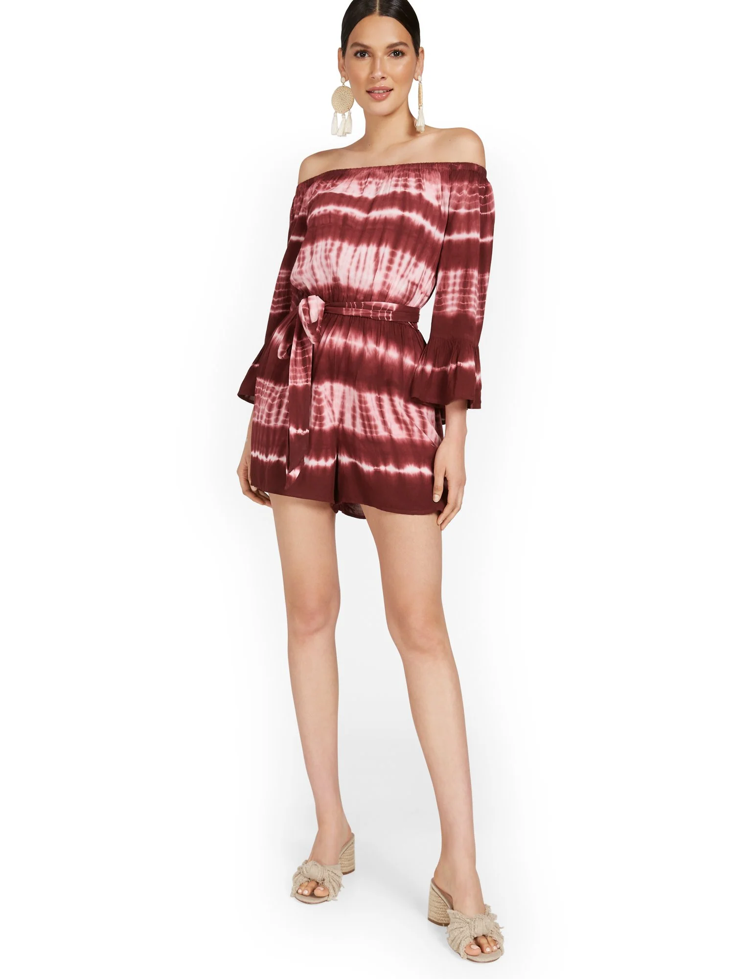 Tie-Dye Off-The-Shoulder Romper - Image 4