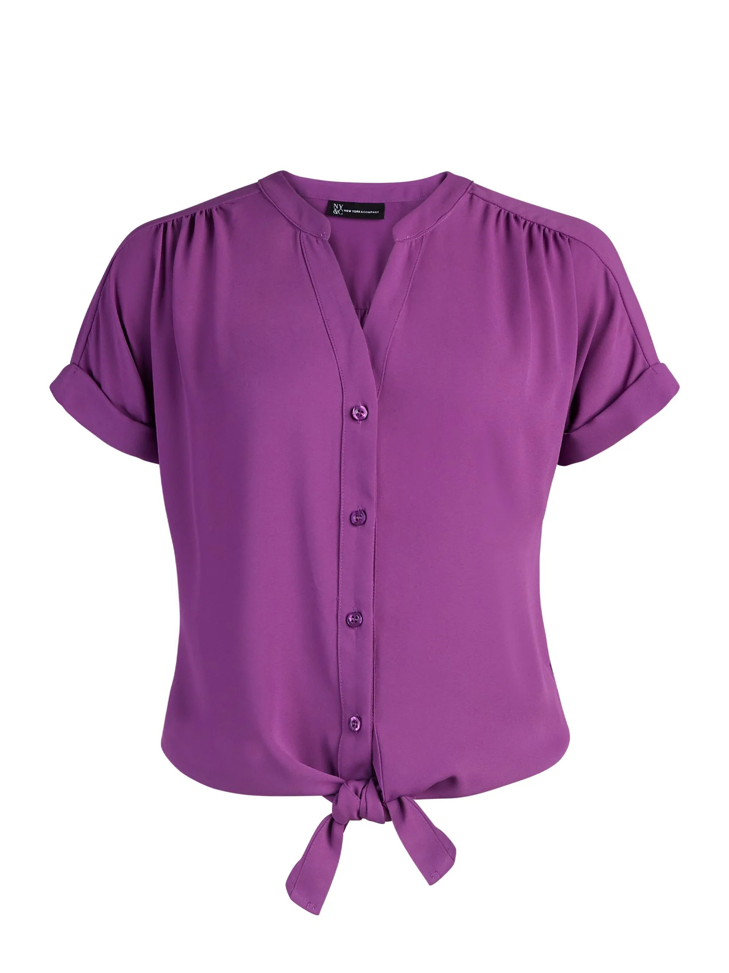Tie-Front Short-Sleeve Blouse - Image 10