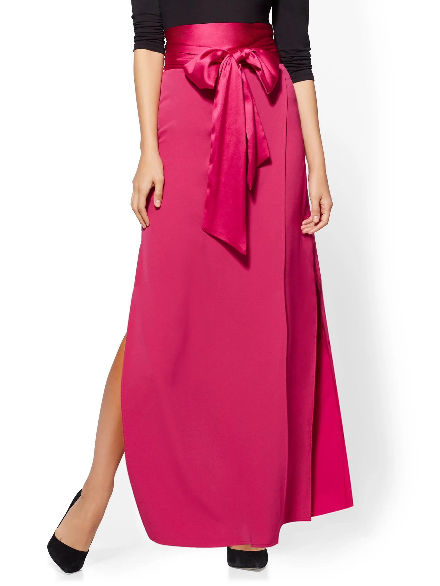 Tie-Front Wrap Maxi Skirt - Image 2