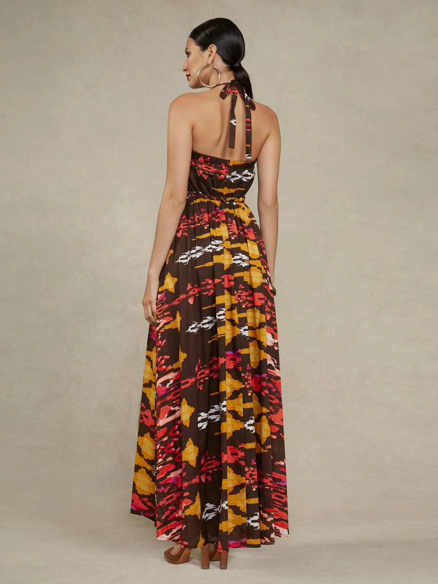 Tie-Neck Halter Maxi Dress - Image 3