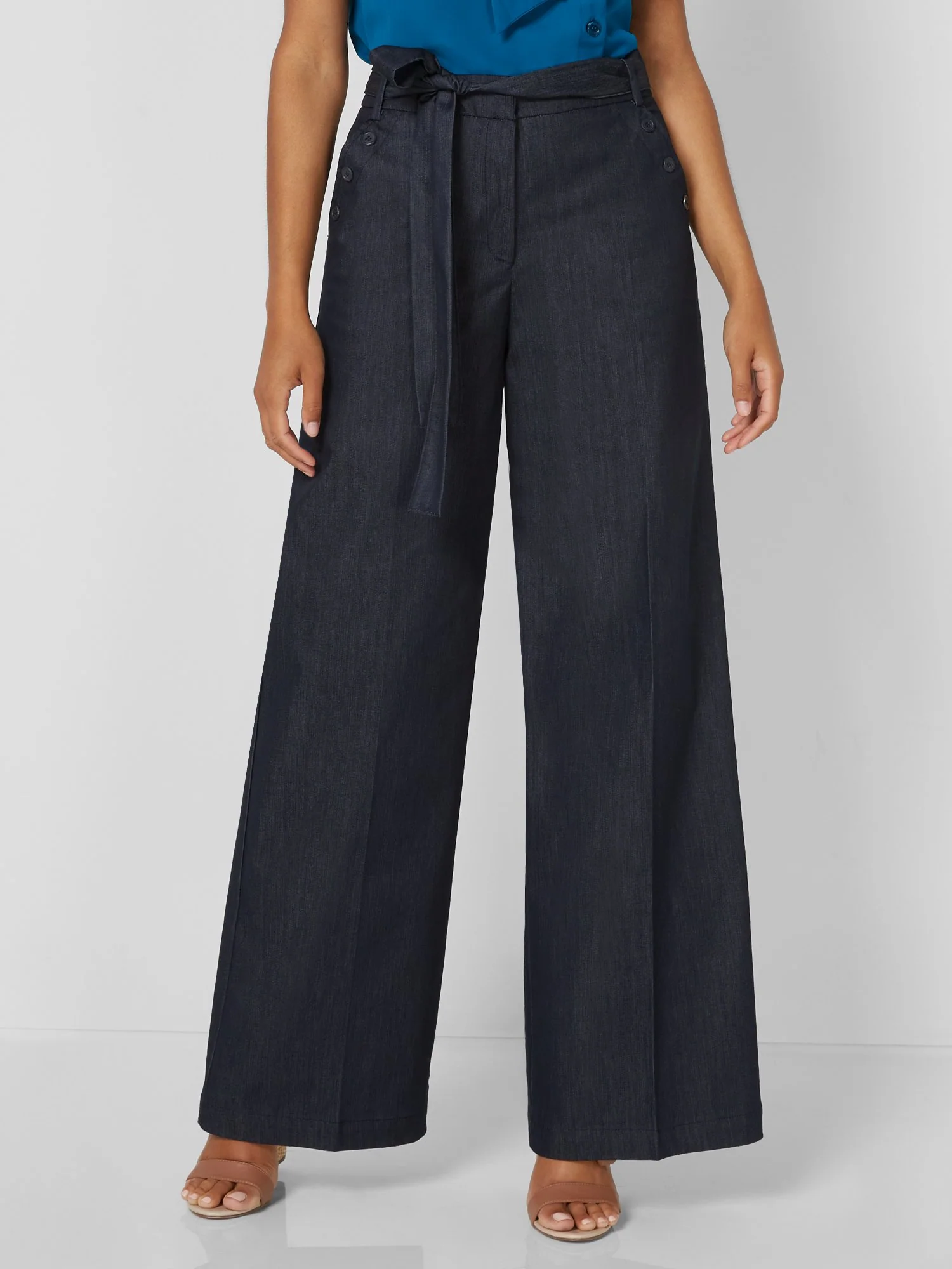 Tie-Waist Belted Wide-Leg Pant - 7th Avenue - Image 2