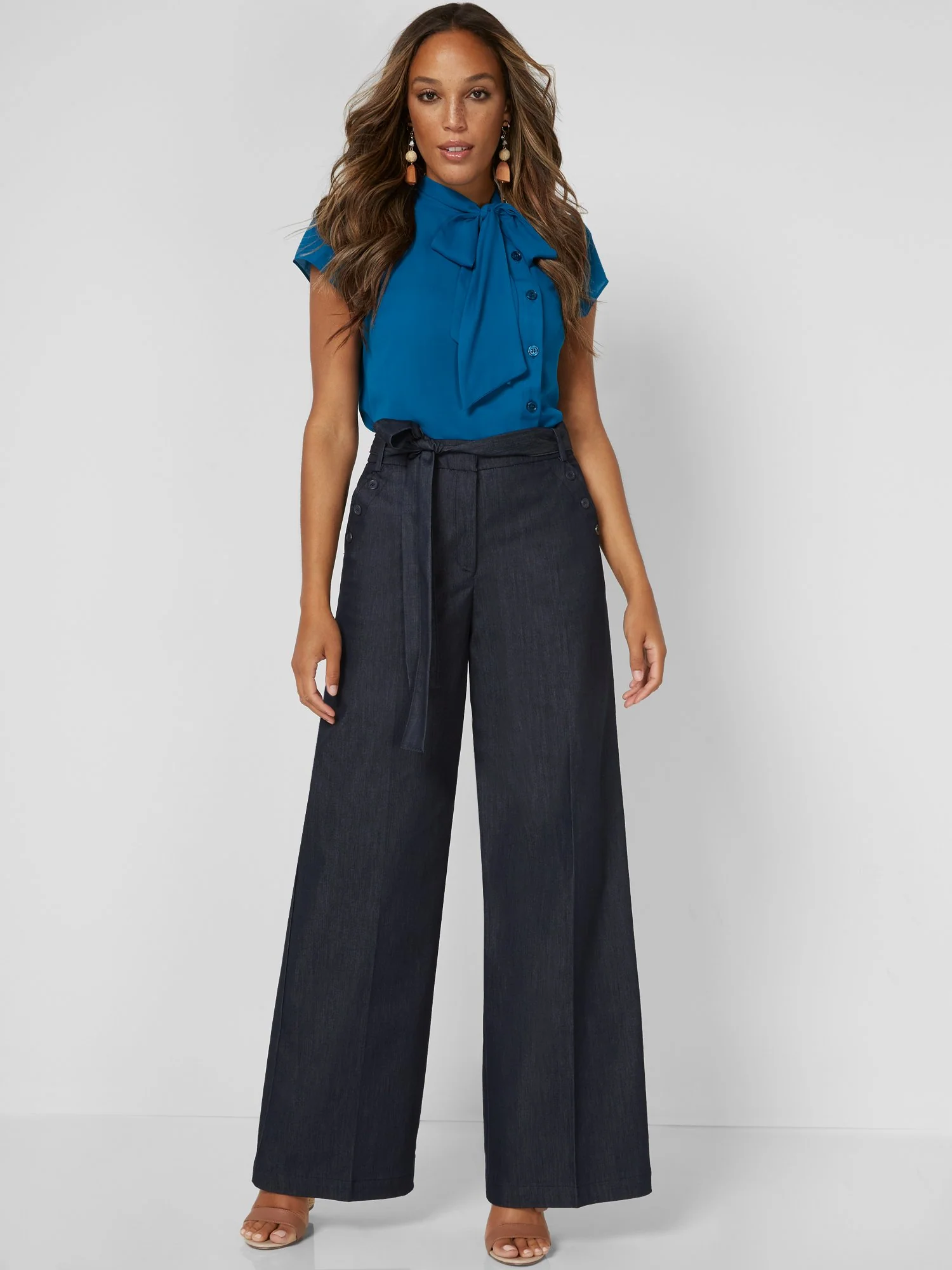 Tie-Waist Belted Wide-Leg Pant - 7th Avenue - Image 4